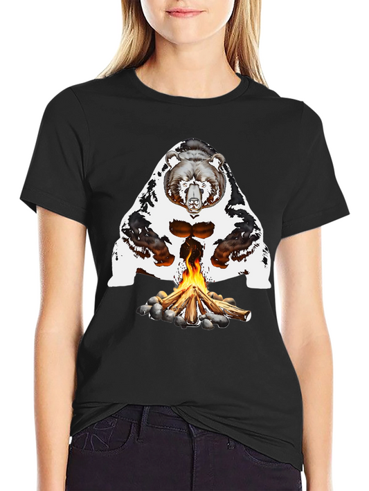 Bear Campfire Graphic Tee - Black
