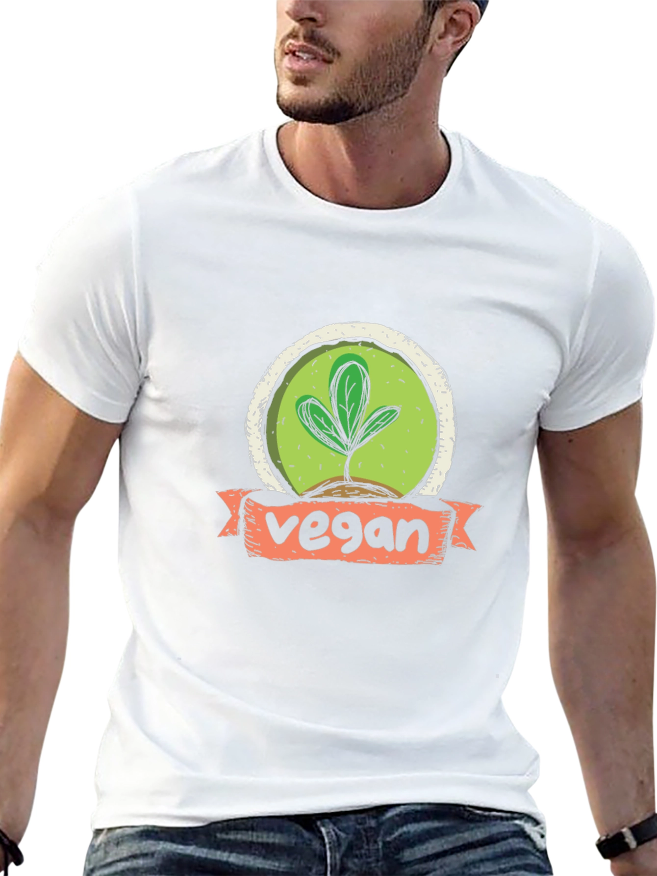 Vegan T-Shirt with Sprout Graphic