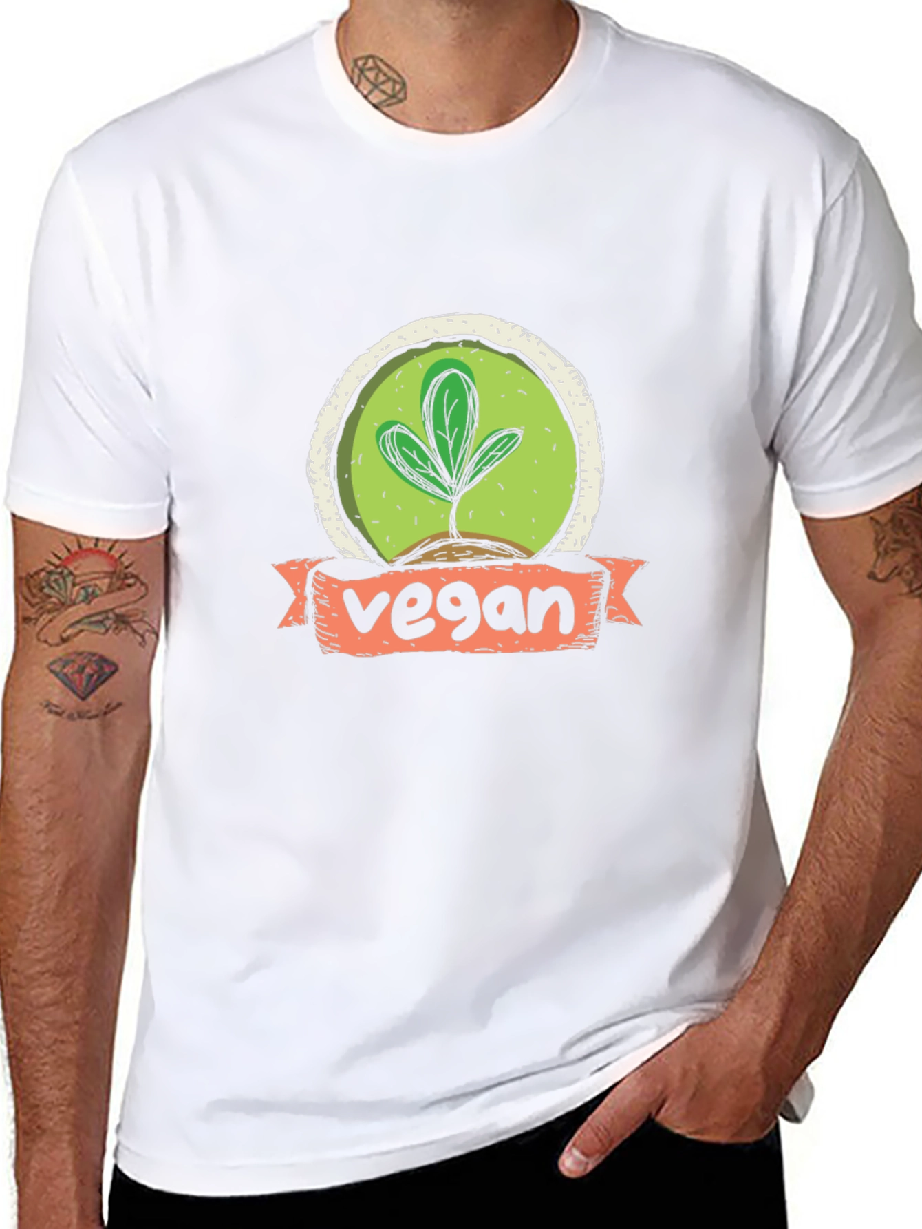 Vegan T-Shirt with Sprout Graphic