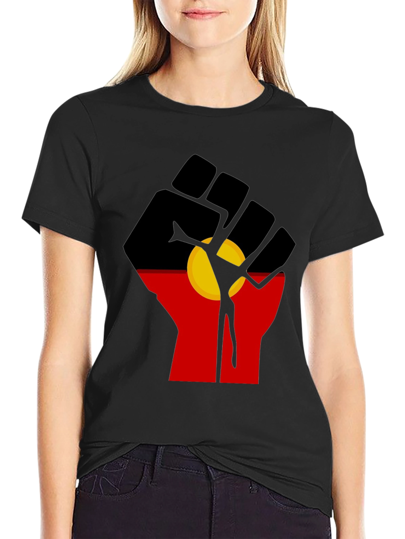 Aboriginal Flag Fist T-Shirt