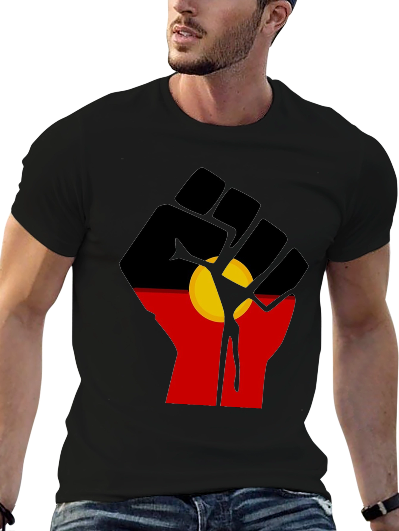 Aboriginal Flag Fist T-Shirt