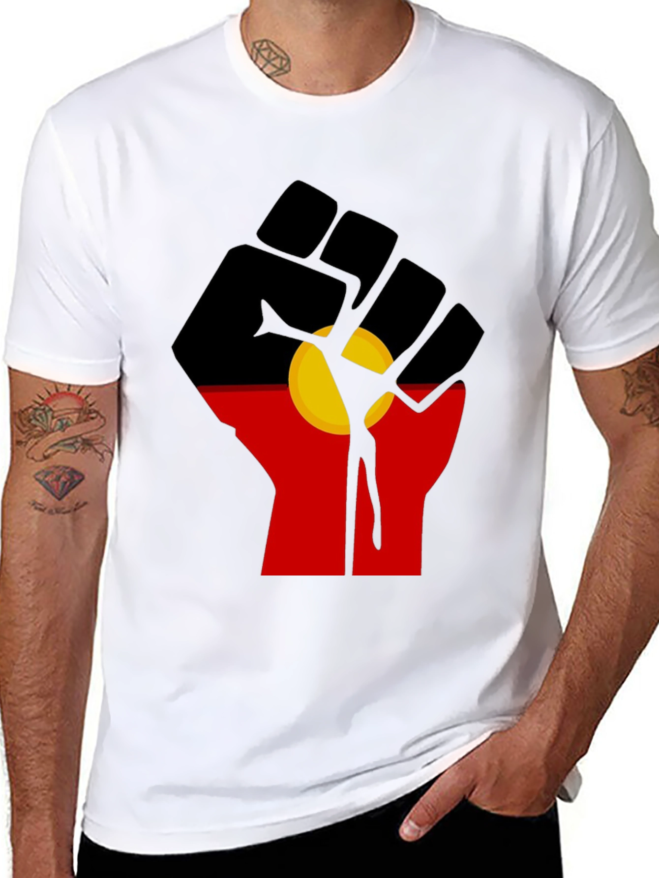 Aboriginal Flag Fist T-Shirt