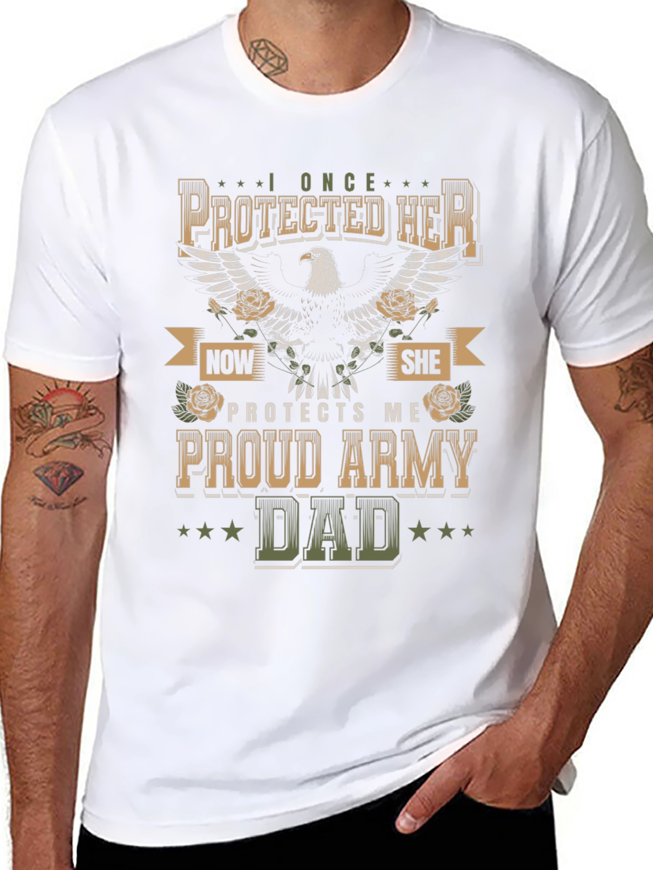 Proud Army Dad Graphic Tee - Military Father Shirt