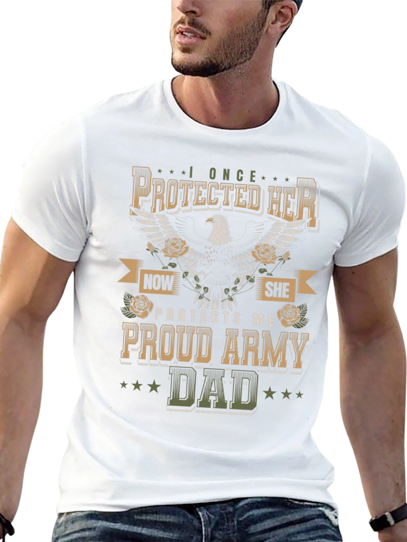 Proud Army Dad Graphic Tee - Military Father Shirt