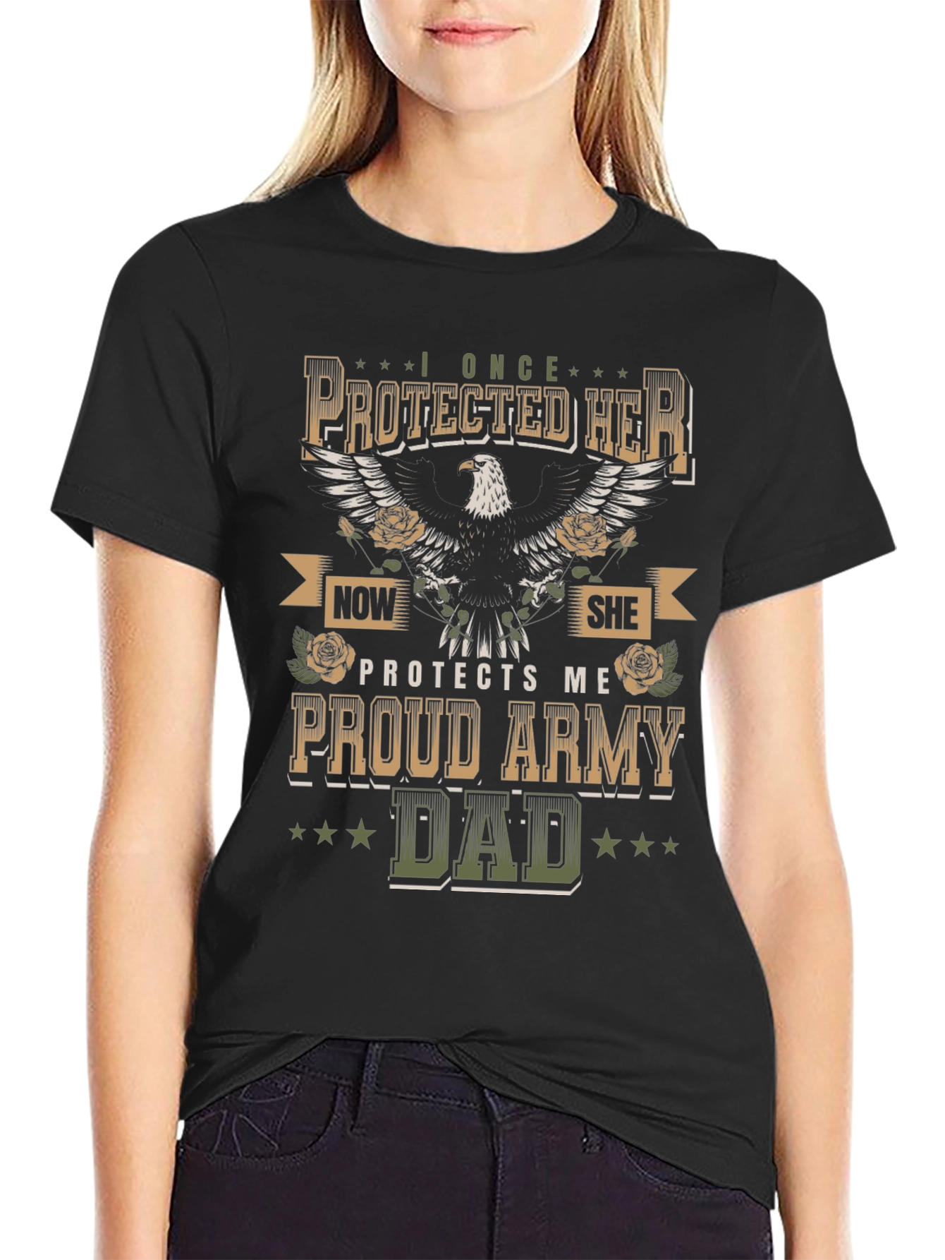 Proud Army Dad Graphic Tee - Military Father Shirt