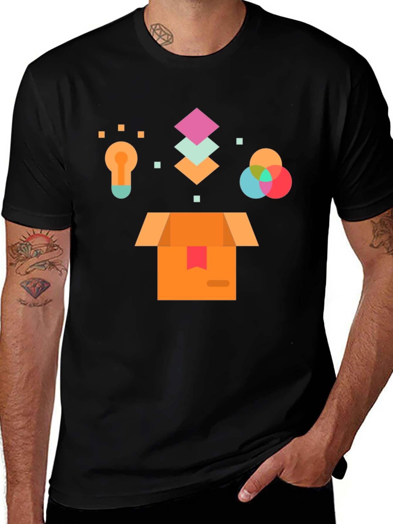 Creative Box T-Shirt - Black Graphic Tee