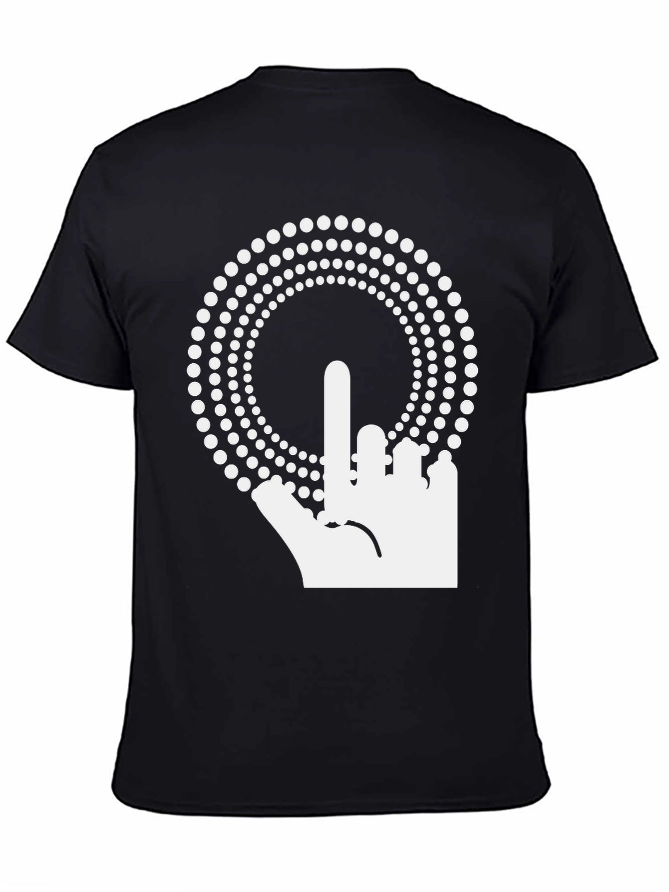 Middle Finger Hand Graphic Black T-Shirt