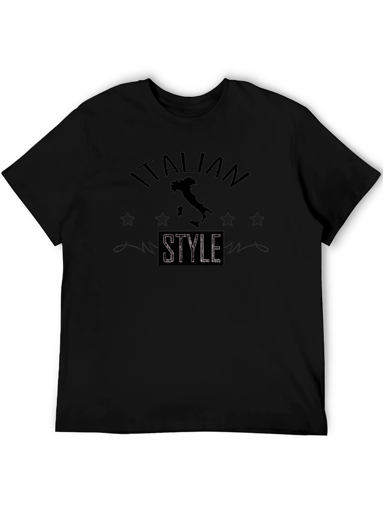 Italian Style Graphic Black T-Shirt