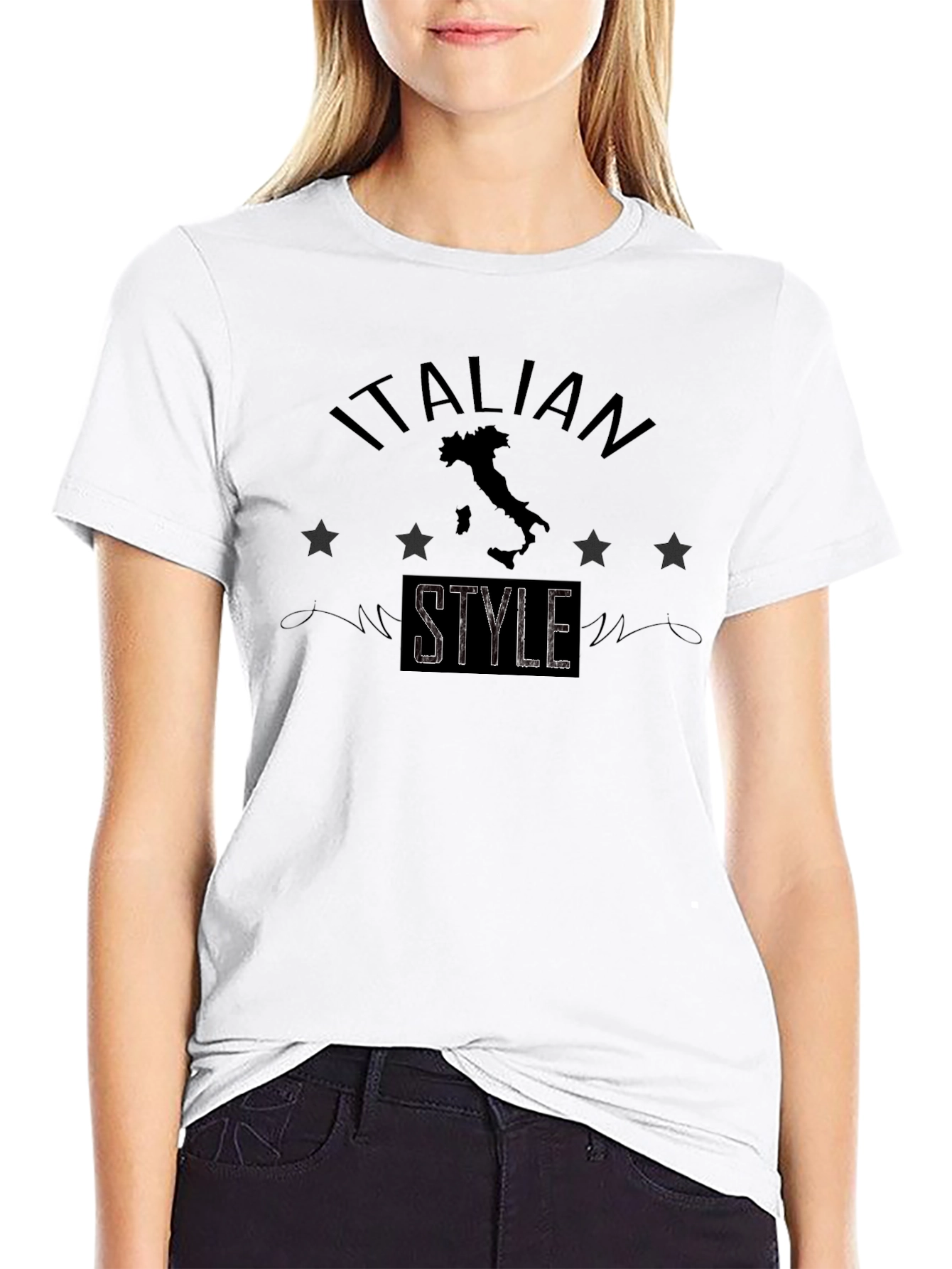 Italian Style Graphic Black T-Shirt