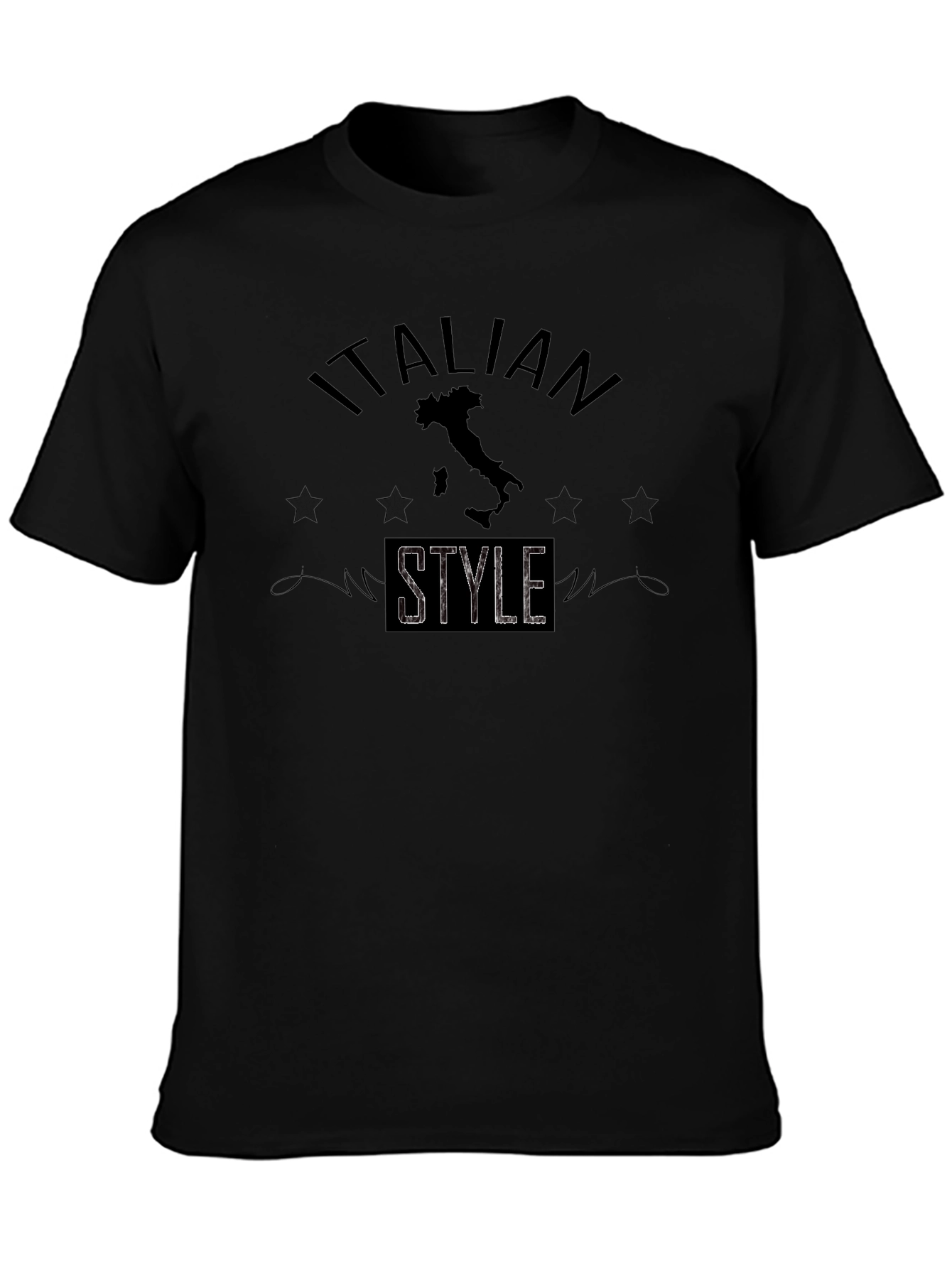 Italian Style Graphic Black T-Shirt
