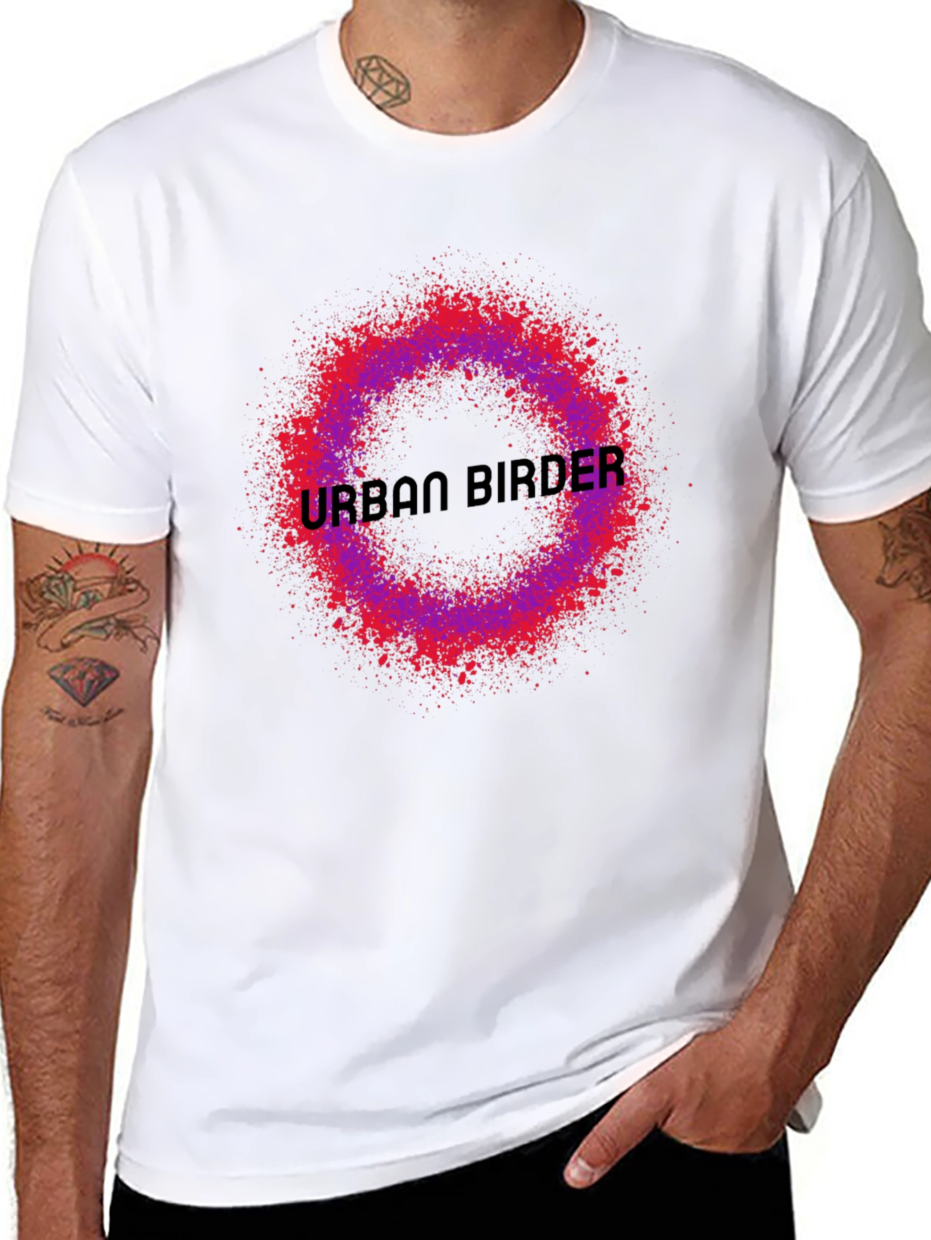 Urban Birder Graphic T-Shirt - Unique Spray Design