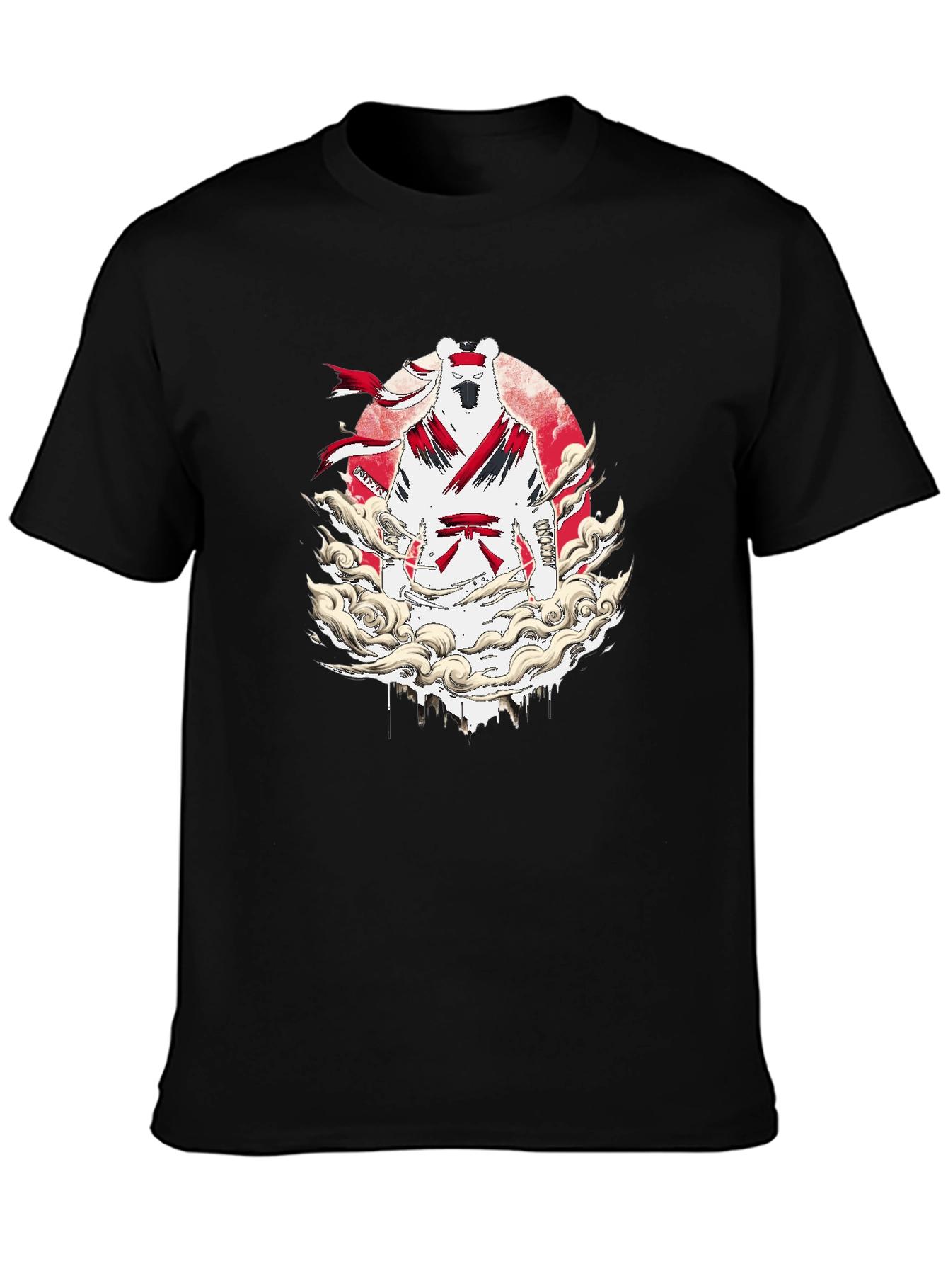 Martial Arts Bear Graphic T-Shirt - Black
