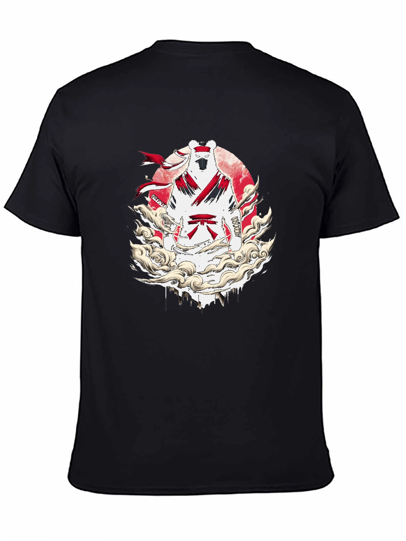 Martial Arts Bear Graphic T-Shirt - Black