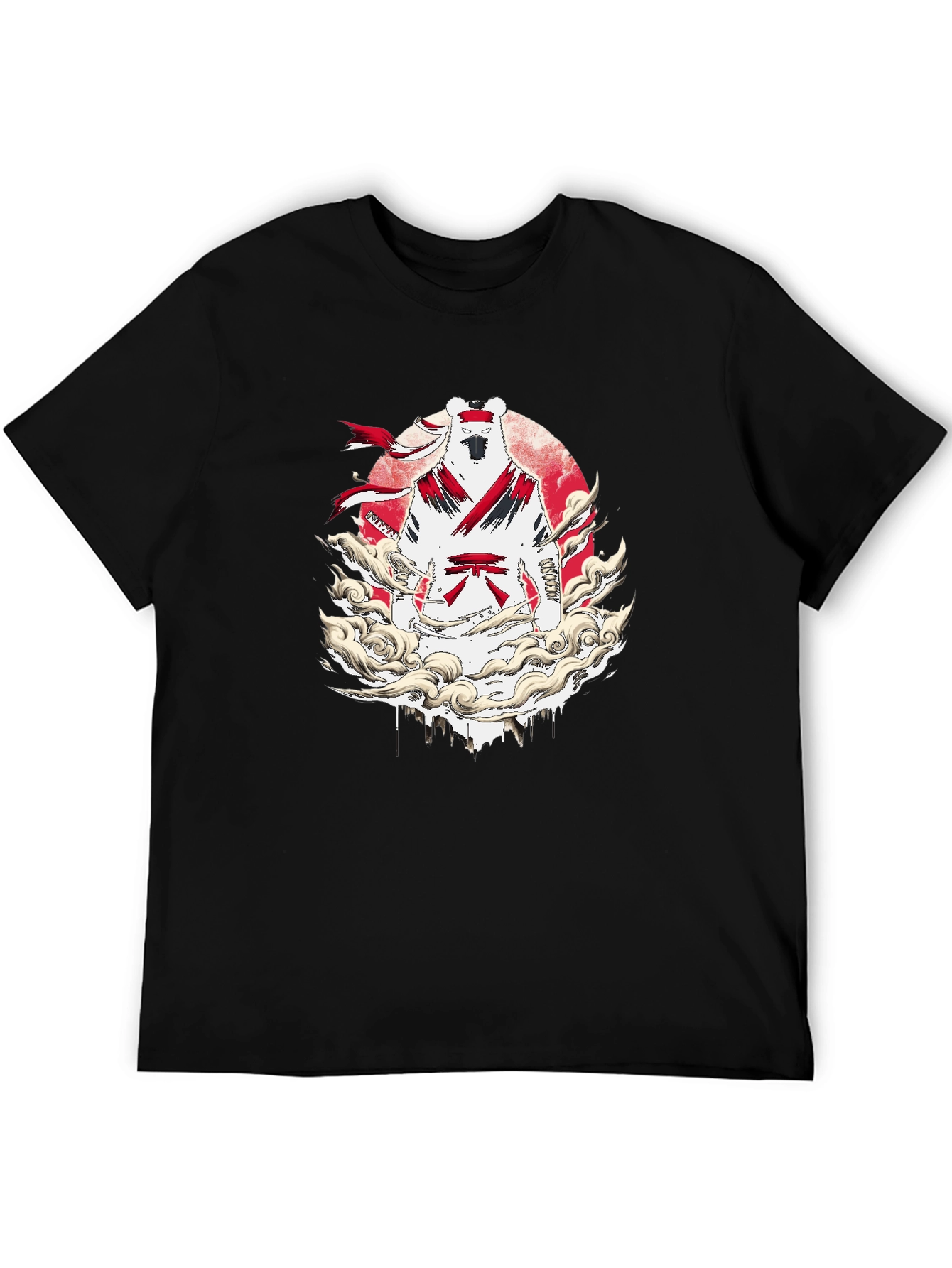 Martial Arts Bear Graphic T-Shirt - Black