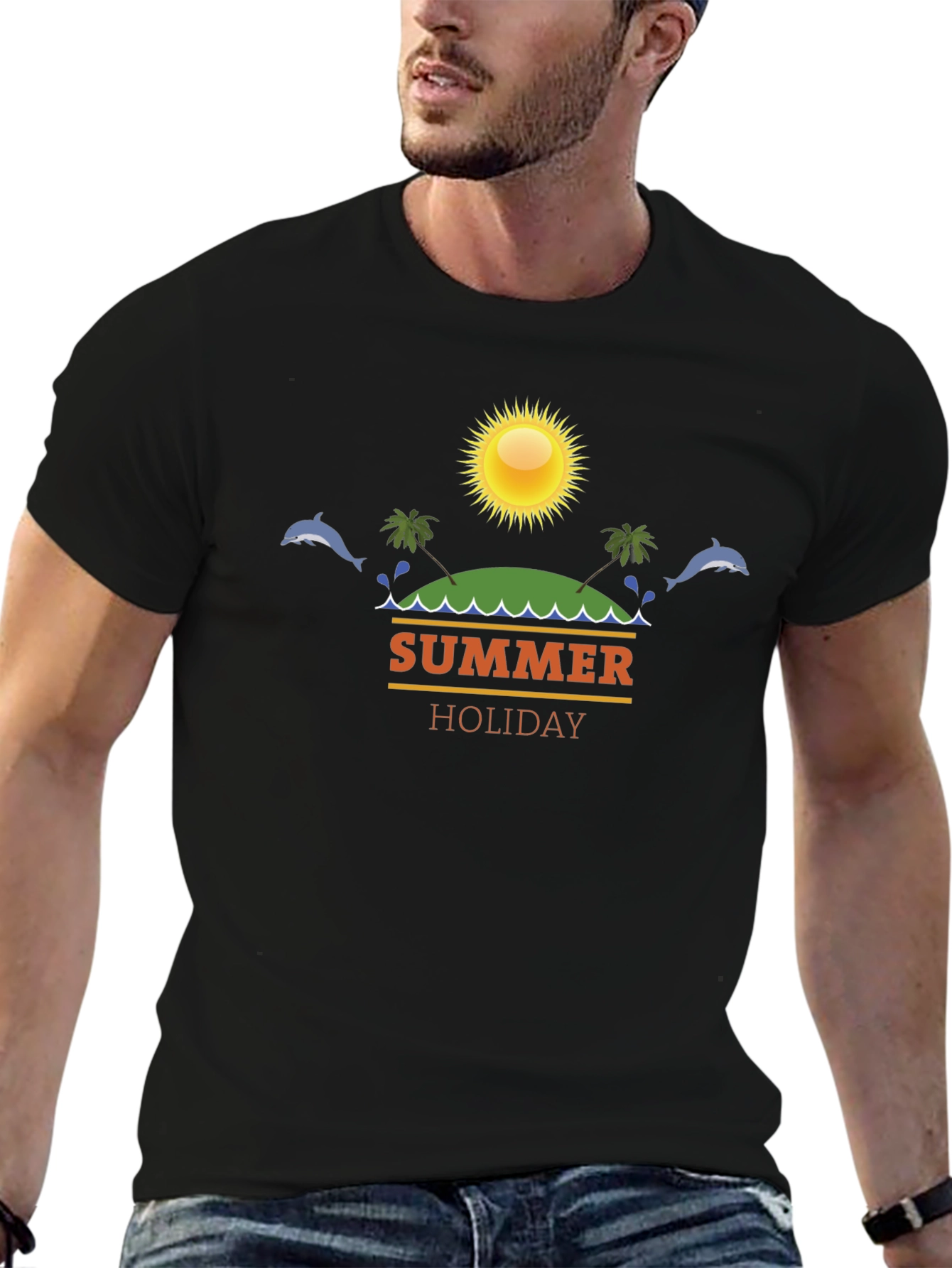 Summer Holiday Black T-Shirt