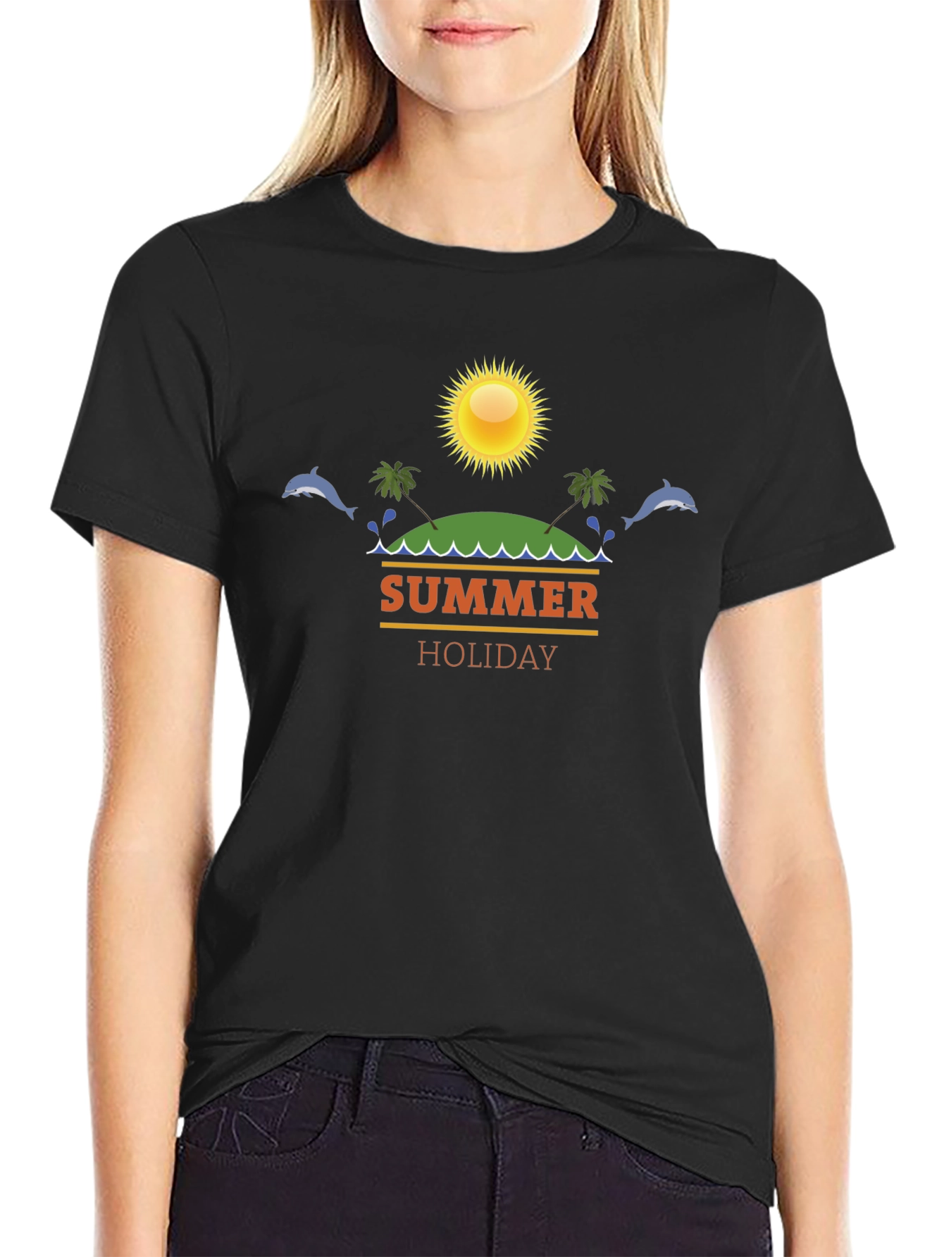 Summer Holiday Black T-Shirt