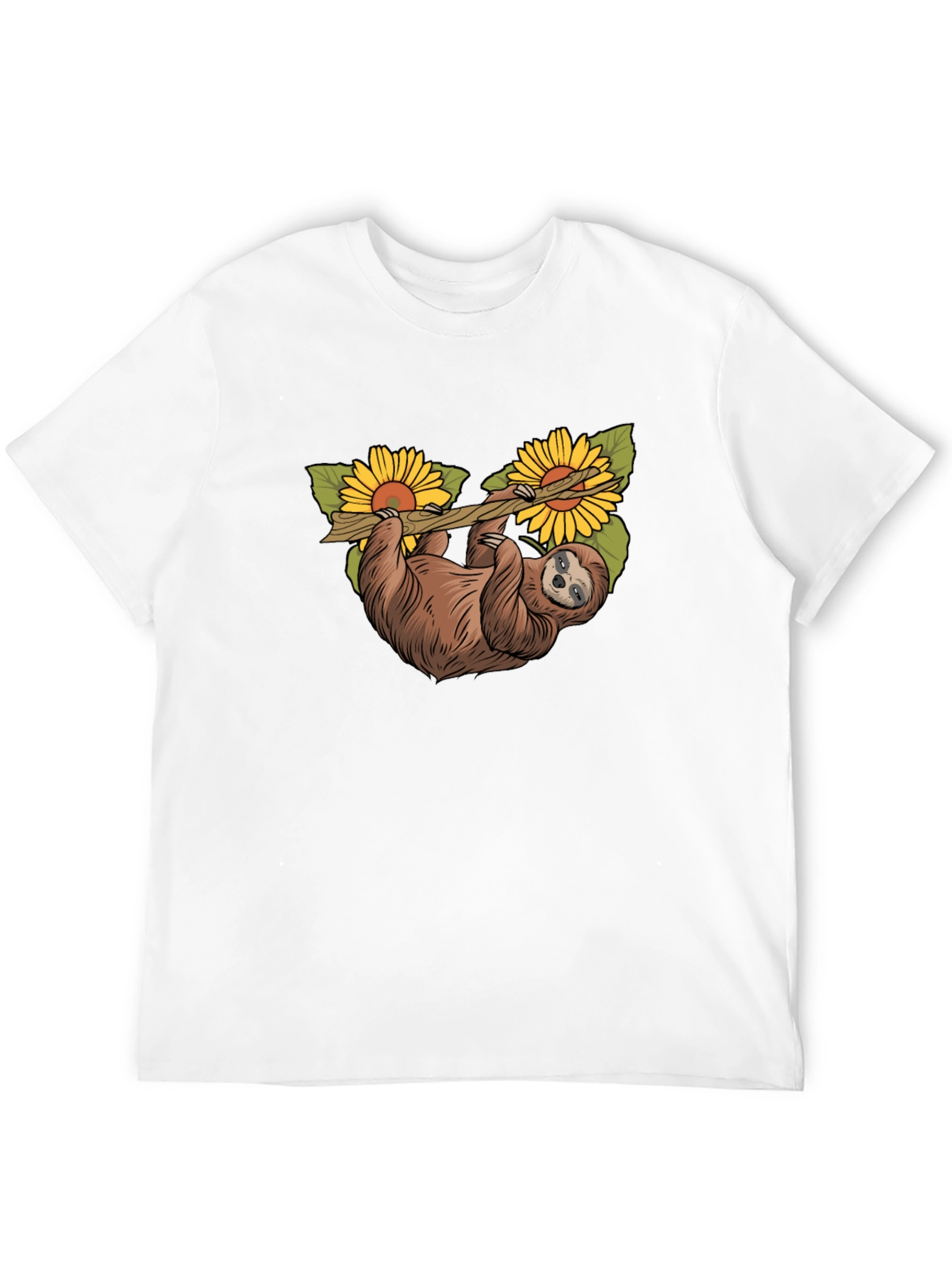Sloth & Sunflower Graphic T-Shirt - Unique Design