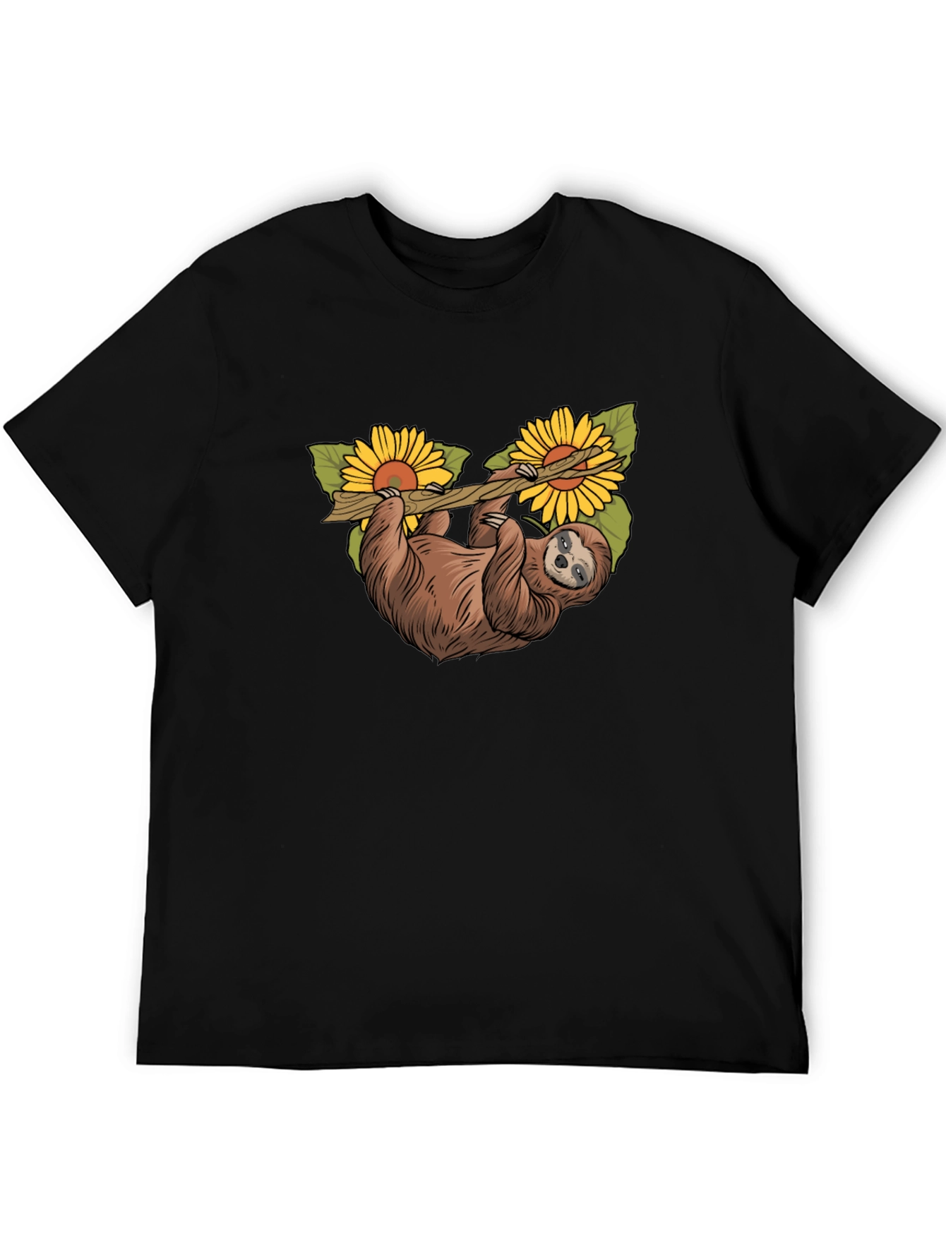 Sloth & Sunflower Graphic T-Shirt - Unique Design