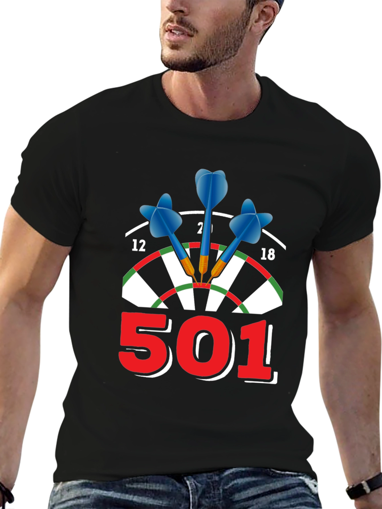 Dartboard 501 T-Shirt - Sporty Casual Tee