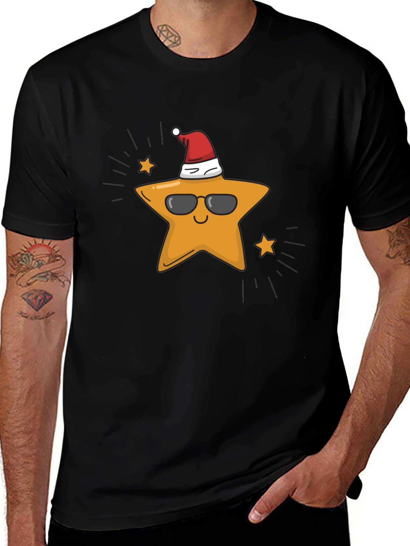 Cool Star with Santa Hat T-Shirt