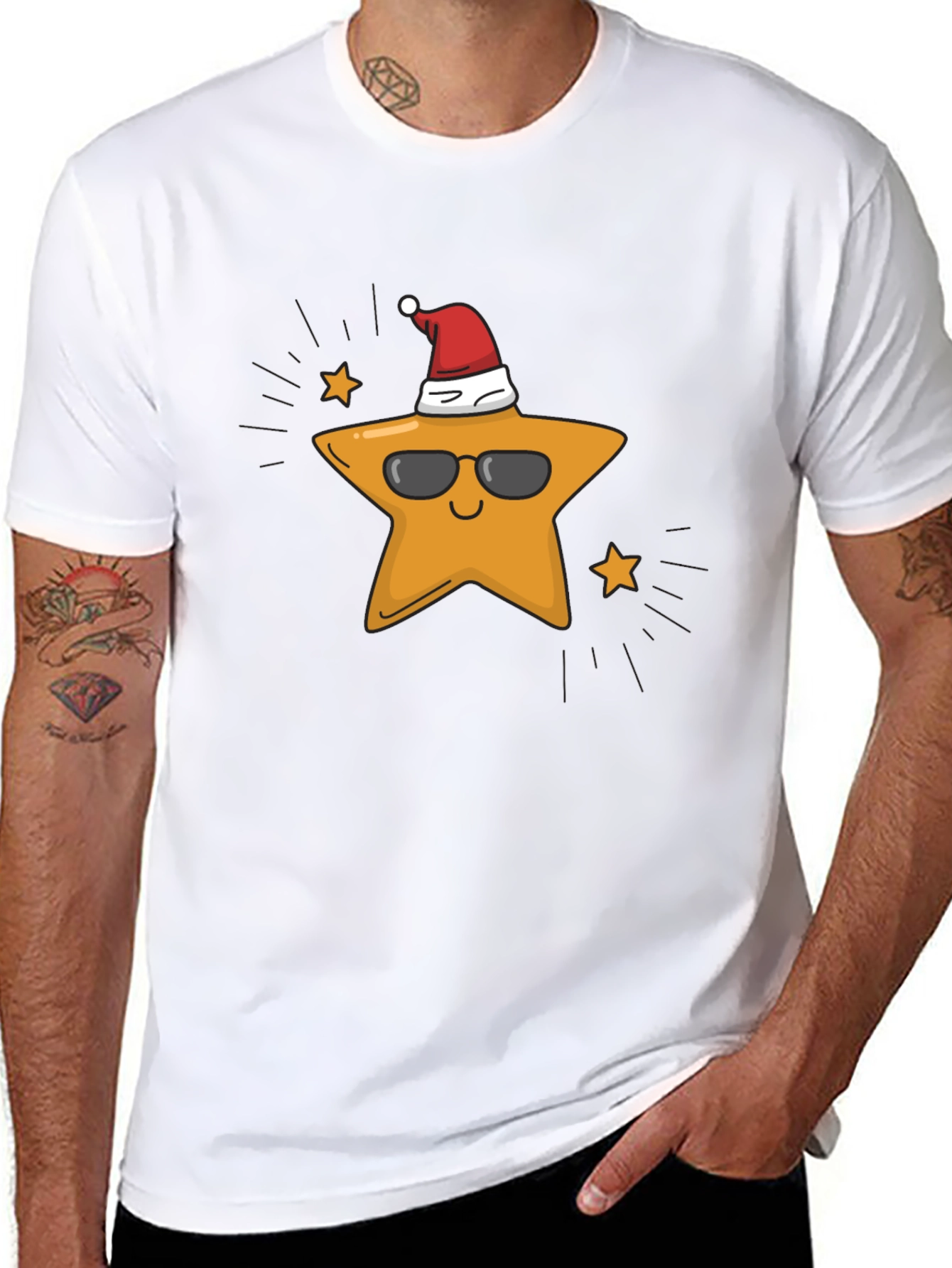 Cool Star with Santa Hat T-Shirt
