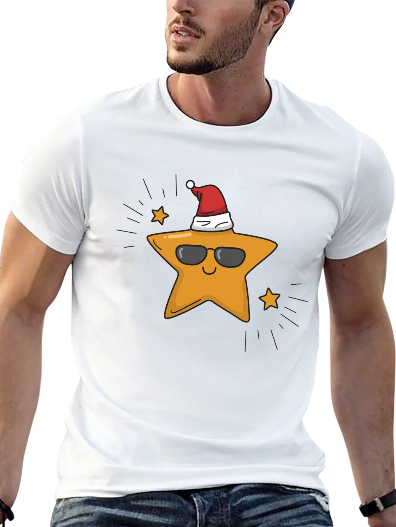 Cool Star with Santa Hat T-Shirt