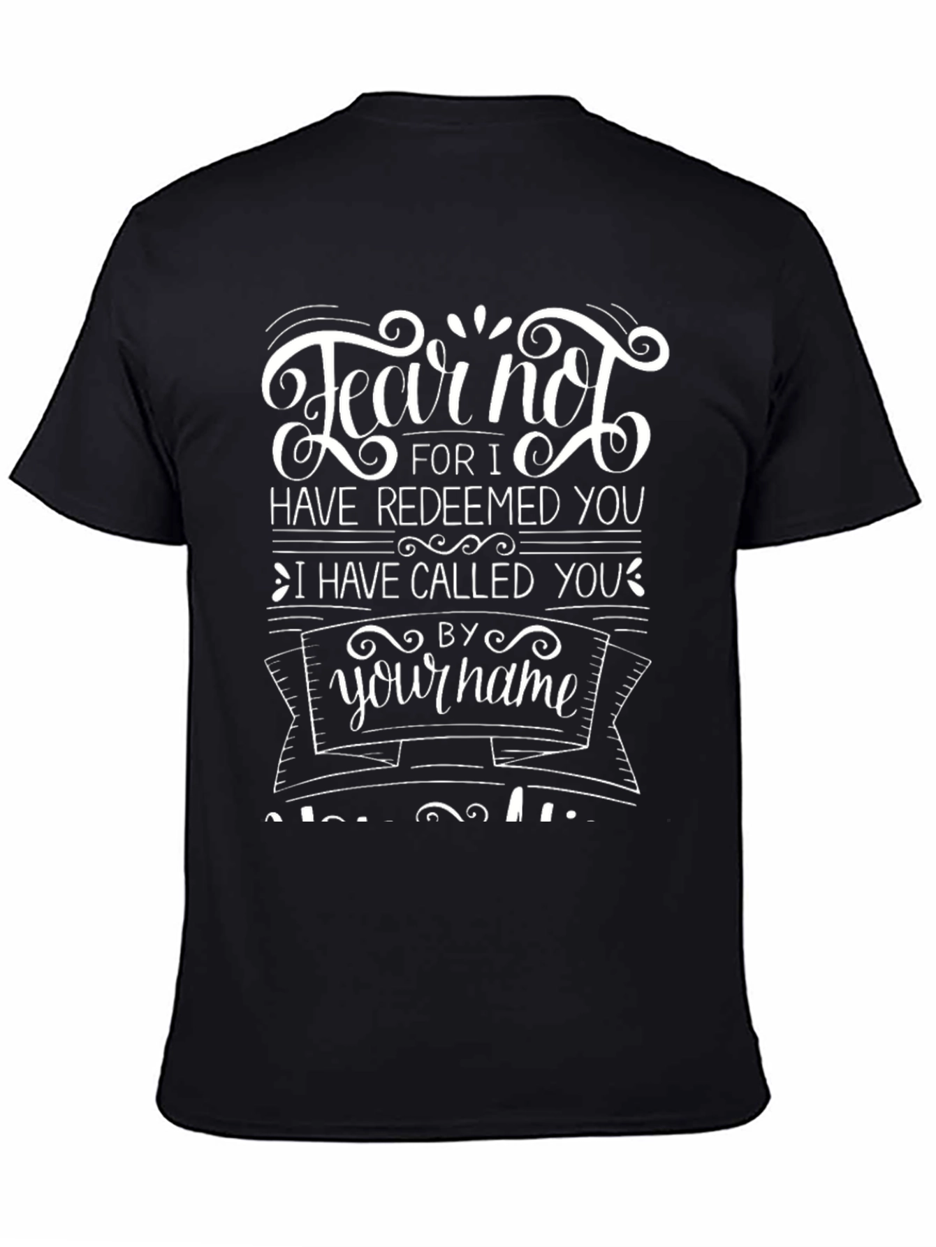 Fear Not Graphic Print Black Tee