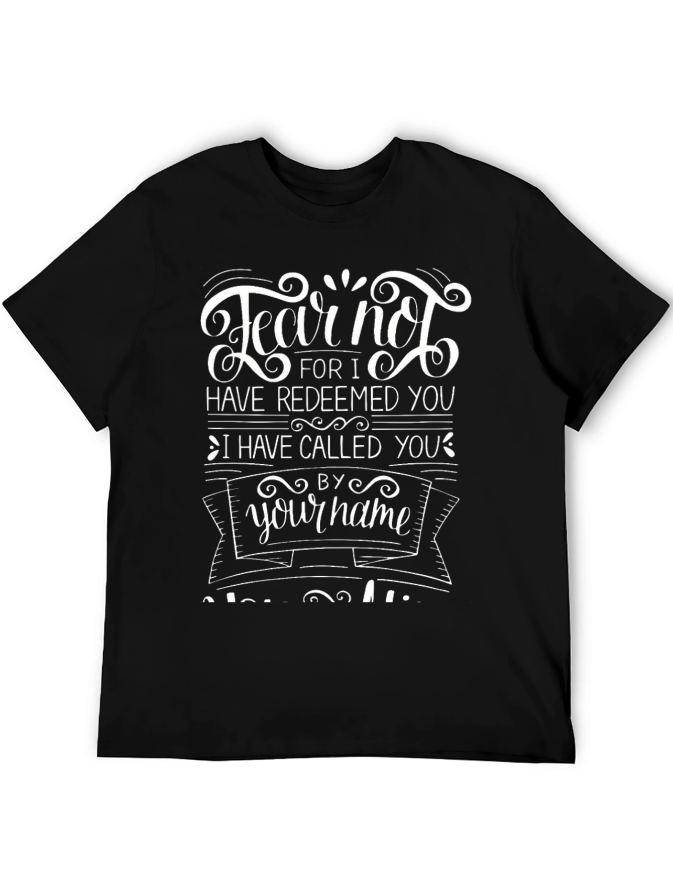 Fear Not Graphic Print Black Tee