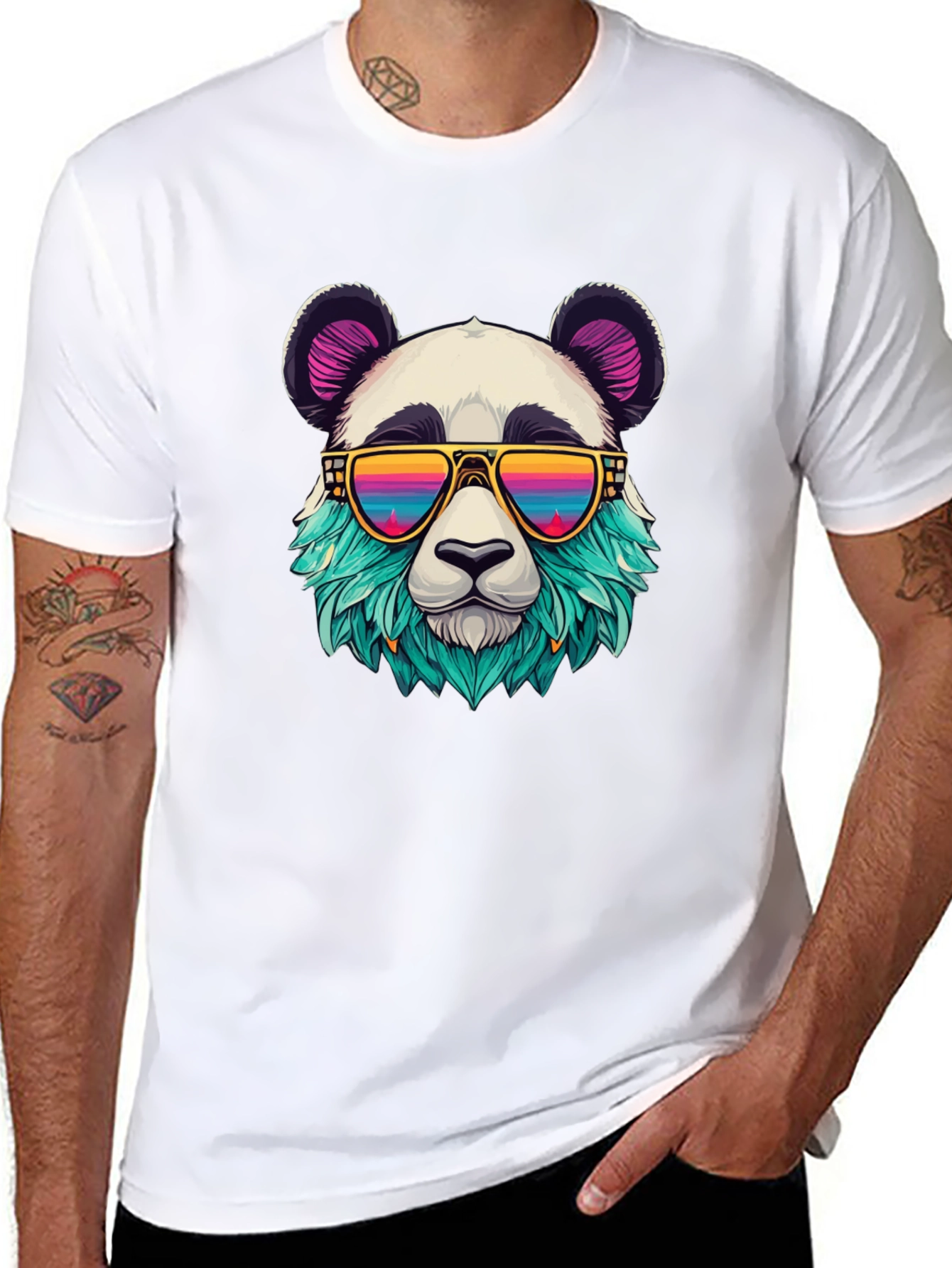 Cool Panda Graphic Tee - Black Cotton T-Shirt