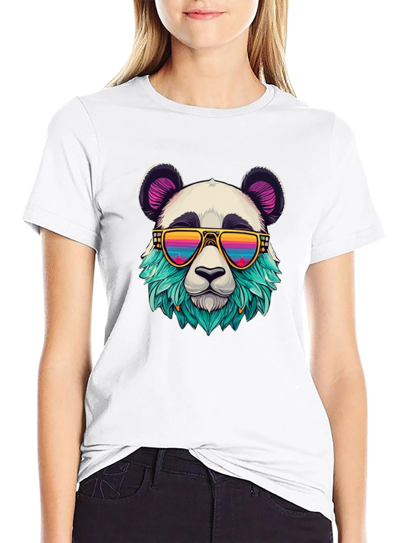 Cool Panda Graphic Tee - Black Cotton T-Shirt