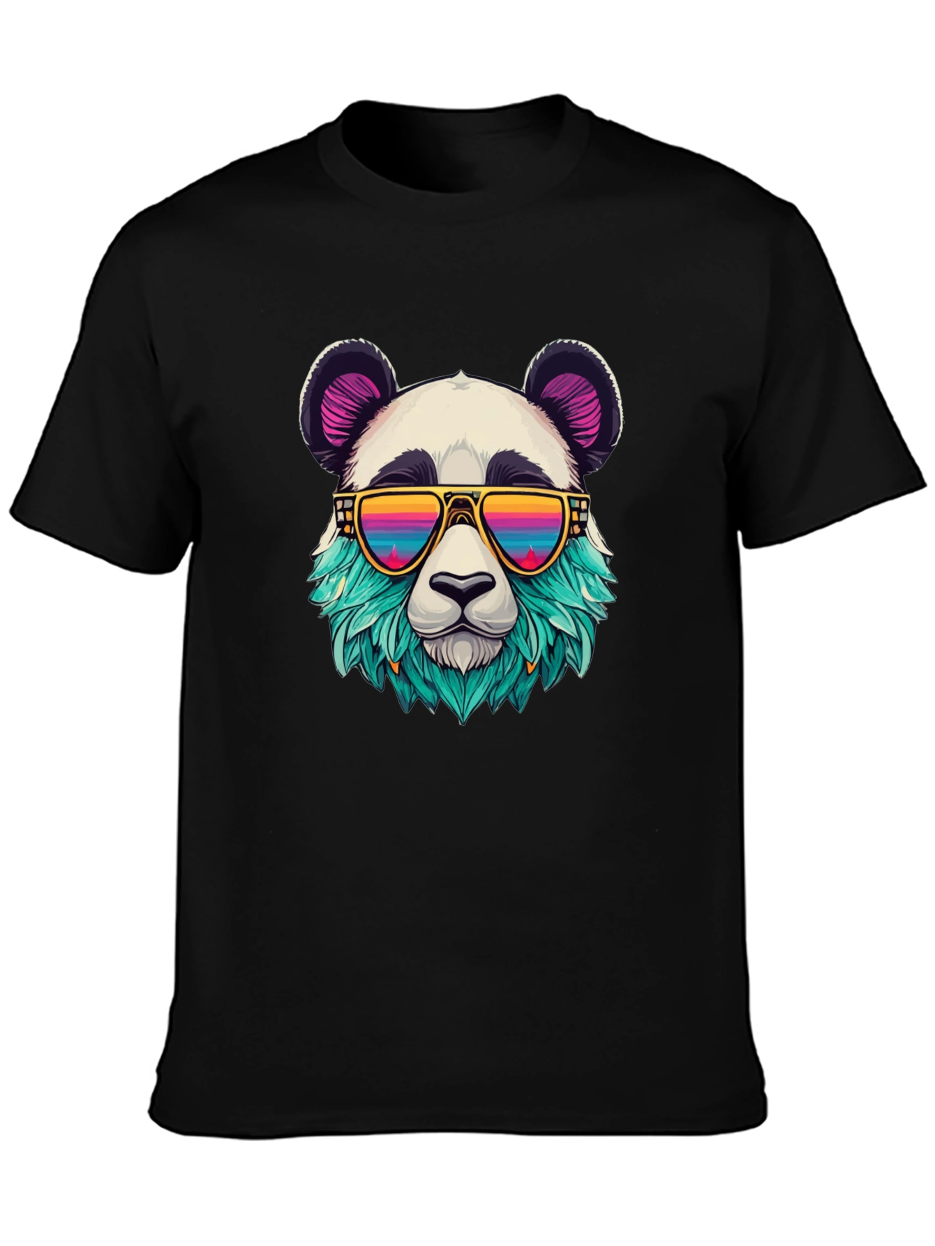 Cool Panda Graphic Tee - Black Cotton T-Shirt