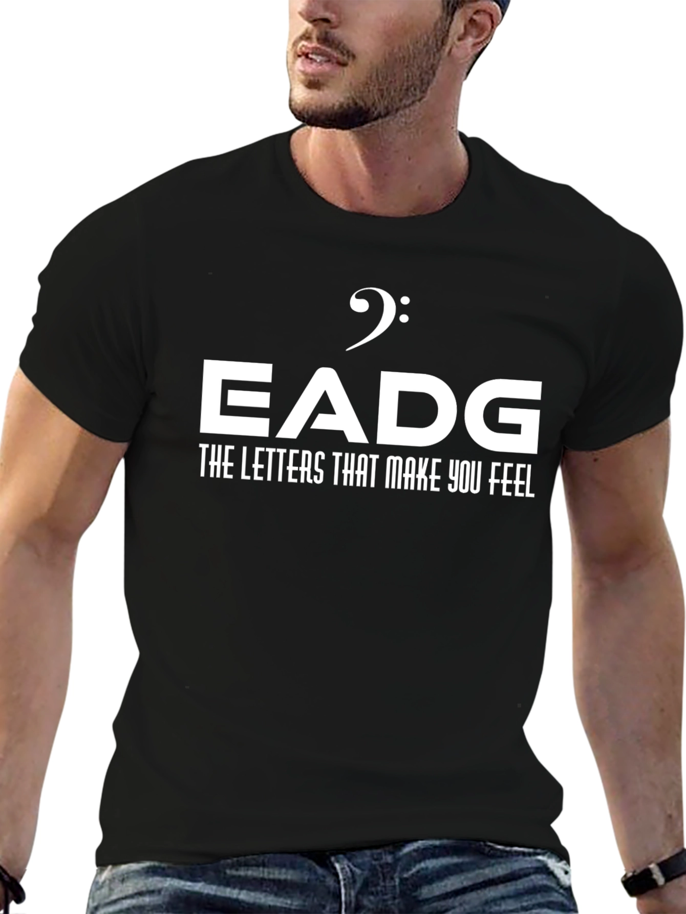 EADG Bass Guitar Strings T-Shirt - Music Lover Tee