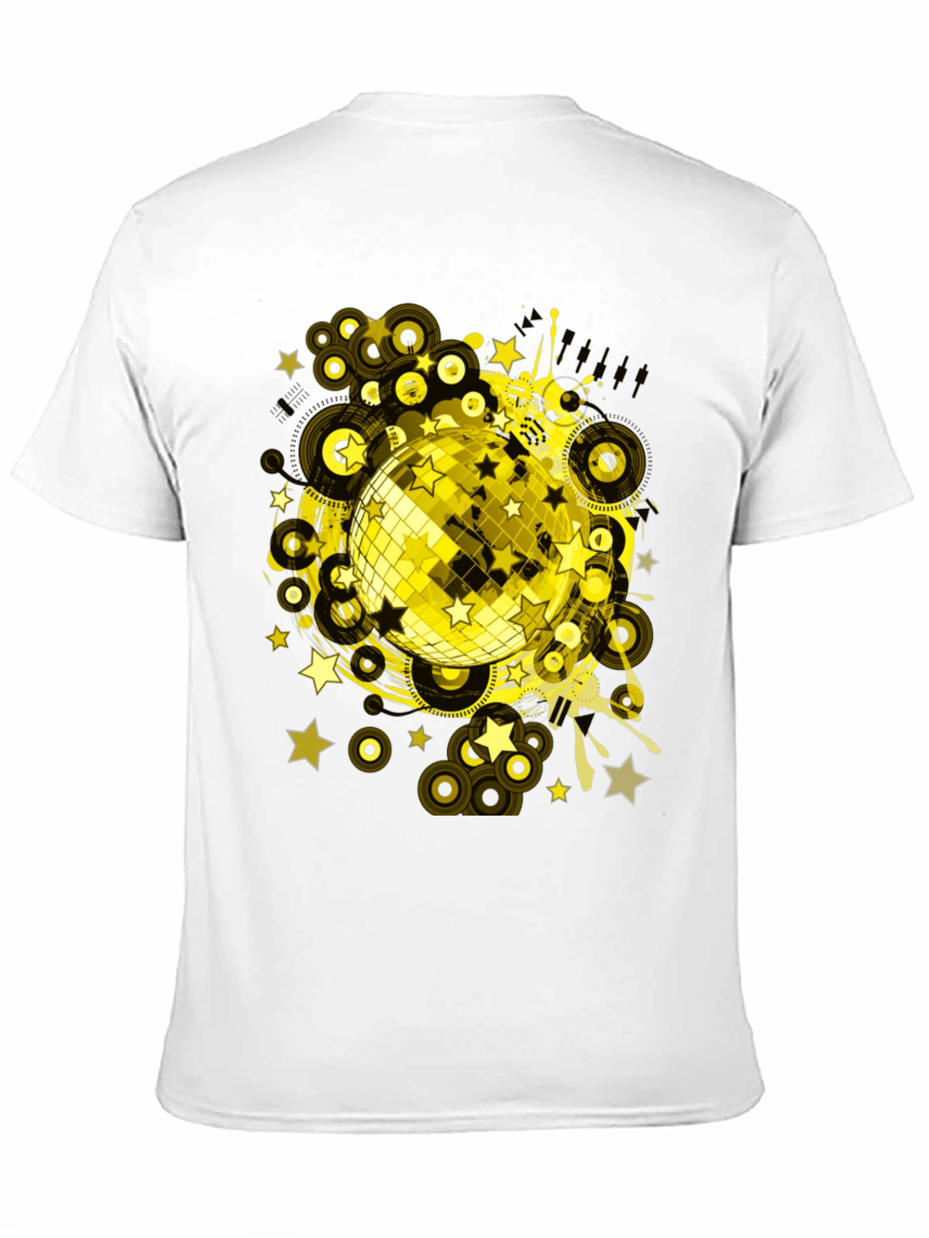 Disco Ball Graphic Tee - Black Cotton T-Shirt