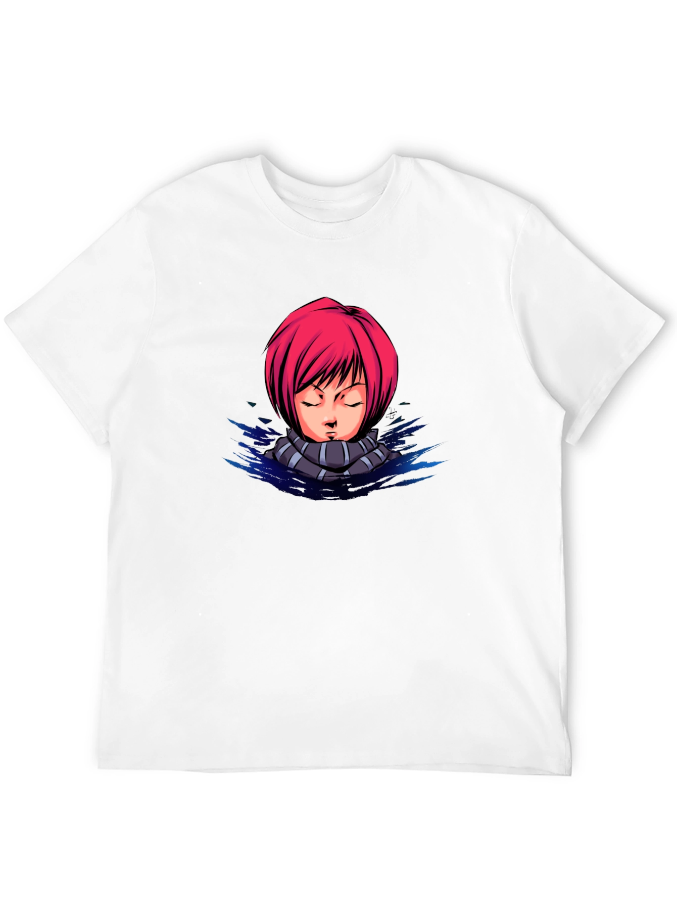 Anime Girl Graphic Tee - Black Cotton T-Shirt