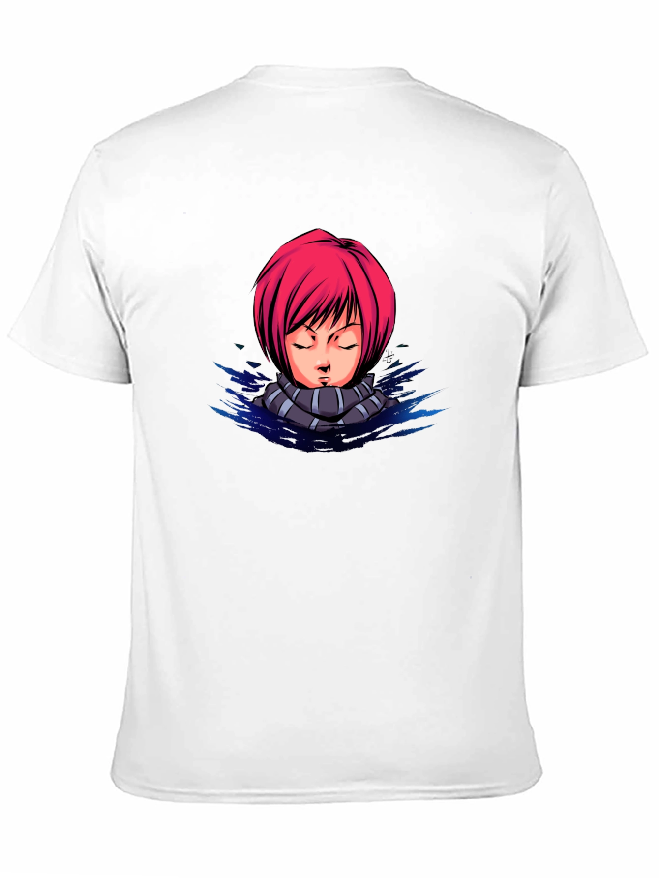 Anime Girl Graphic Tee - Black Cotton T-Shirt
