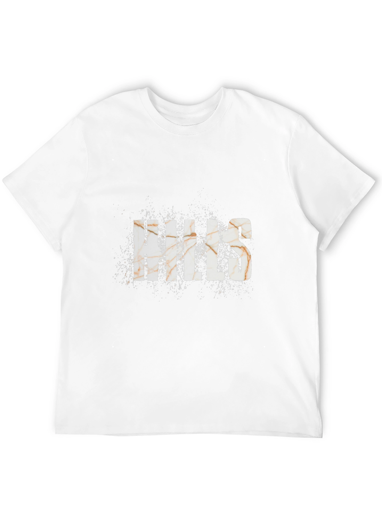 HILLS Marble Texture Black T-Shirt