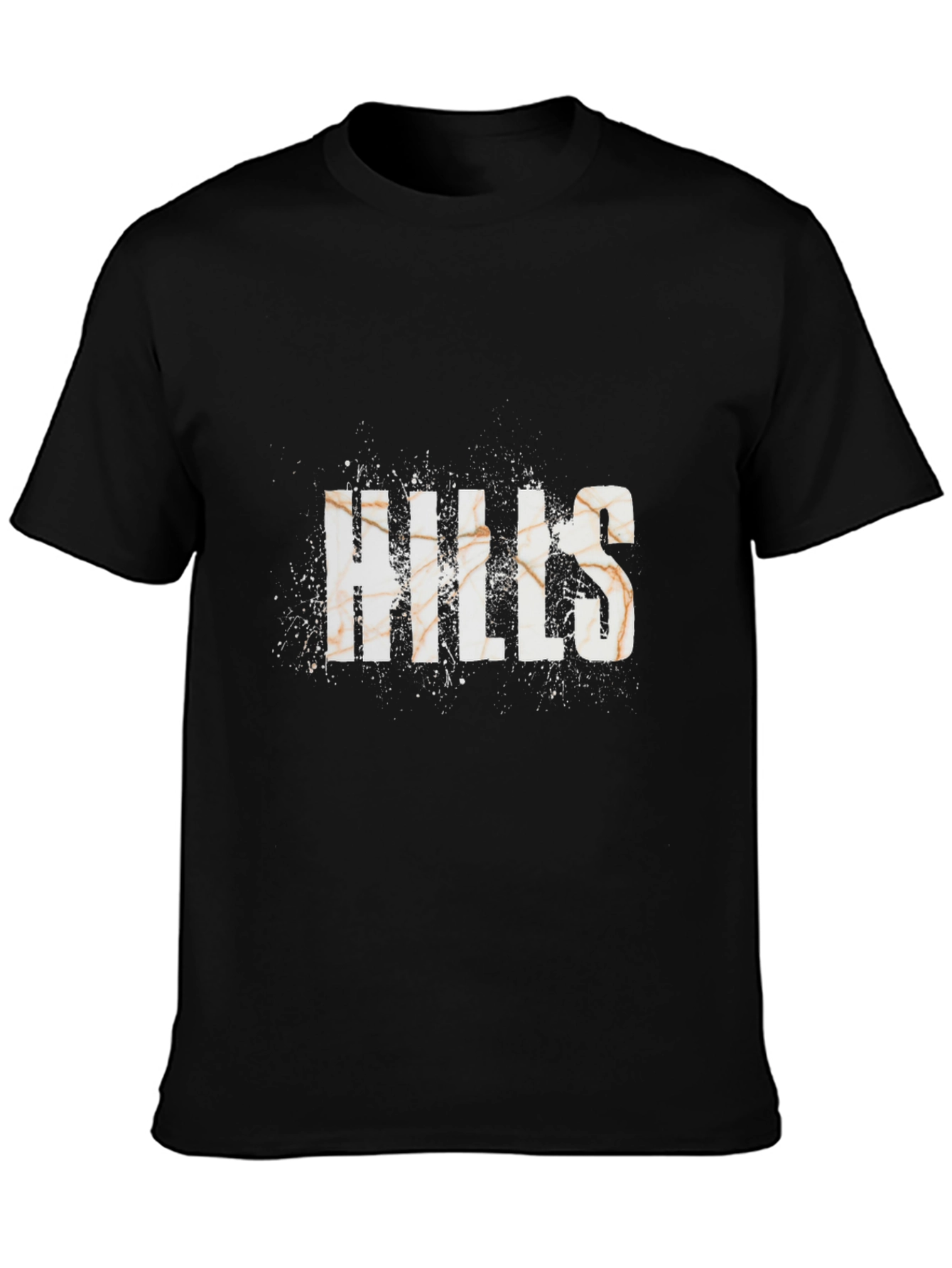 HILLS Marble Texture Black T-Shirt