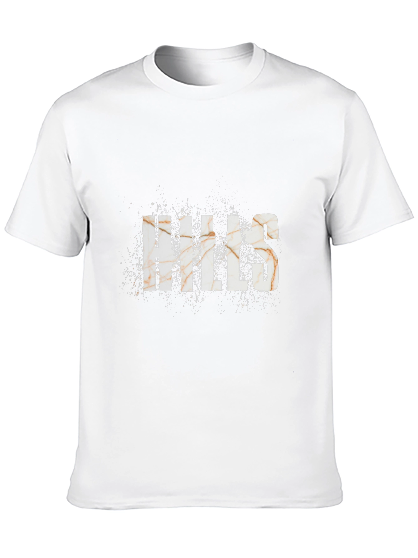 HILLS Marble Texture Black T-Shirt