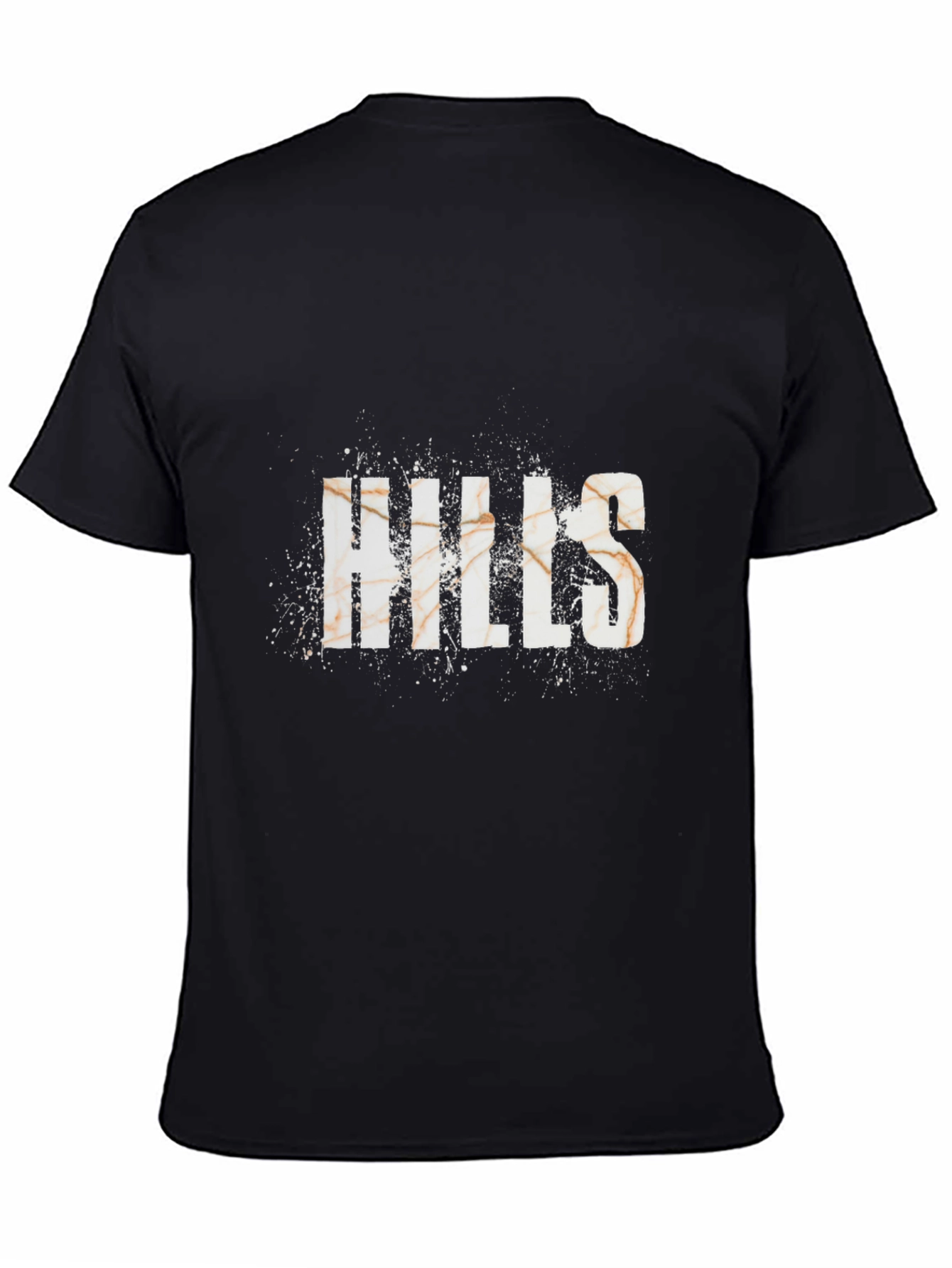 HILLS Marble Texture Black T-Shirt