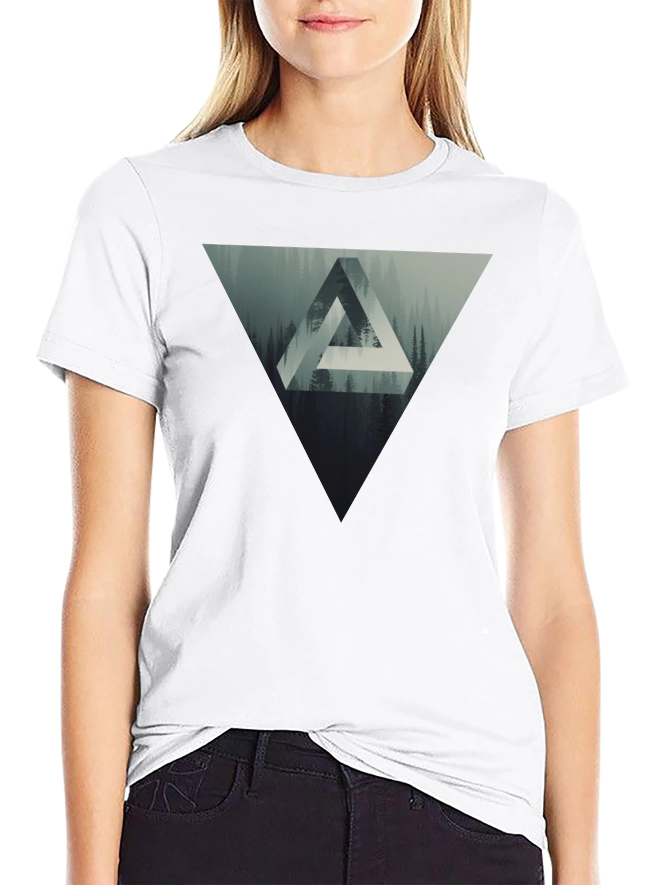 Geometric Forest Graphic T-Shirt