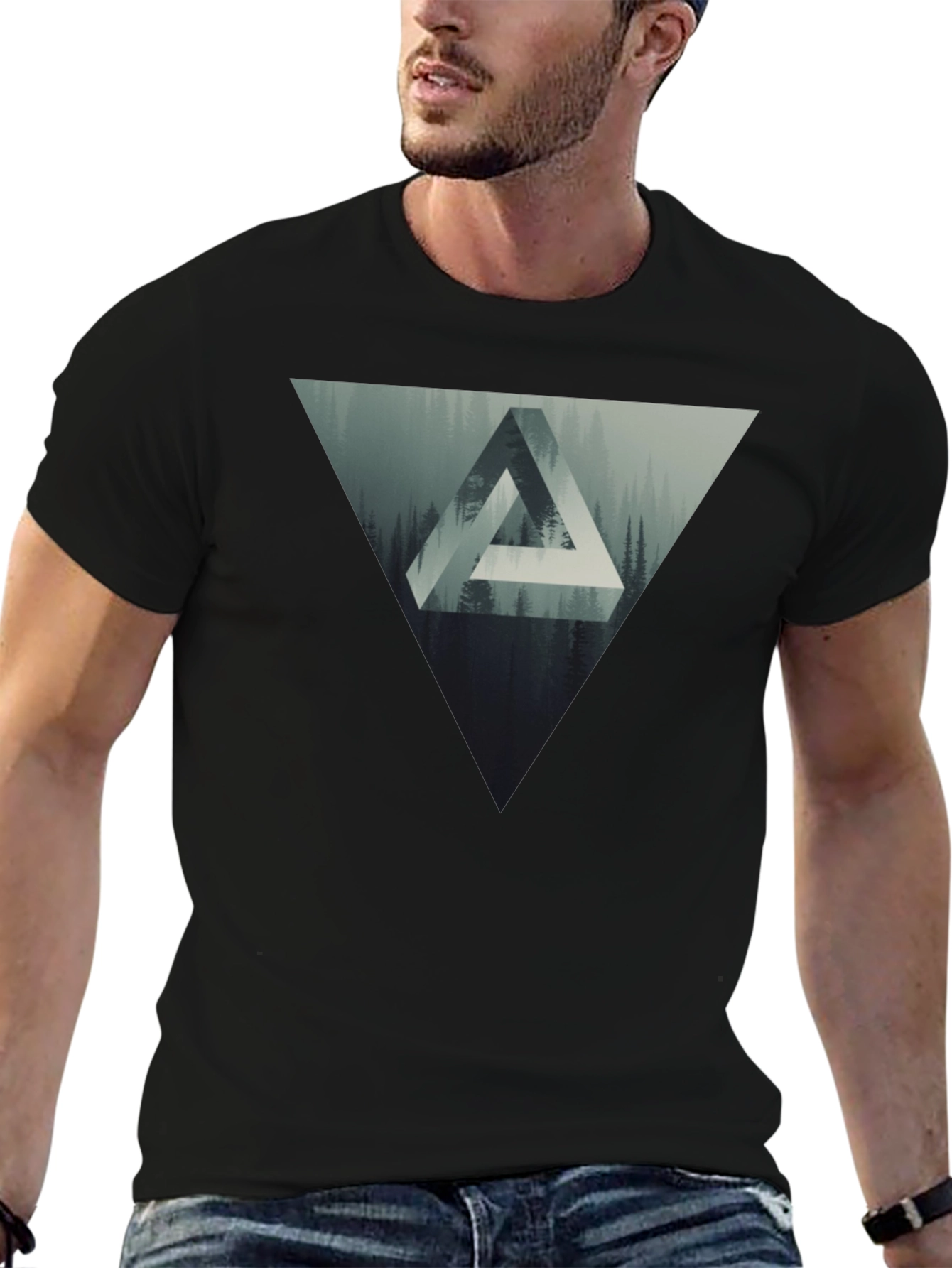 Geometric Forest Graphic T-Shirt
