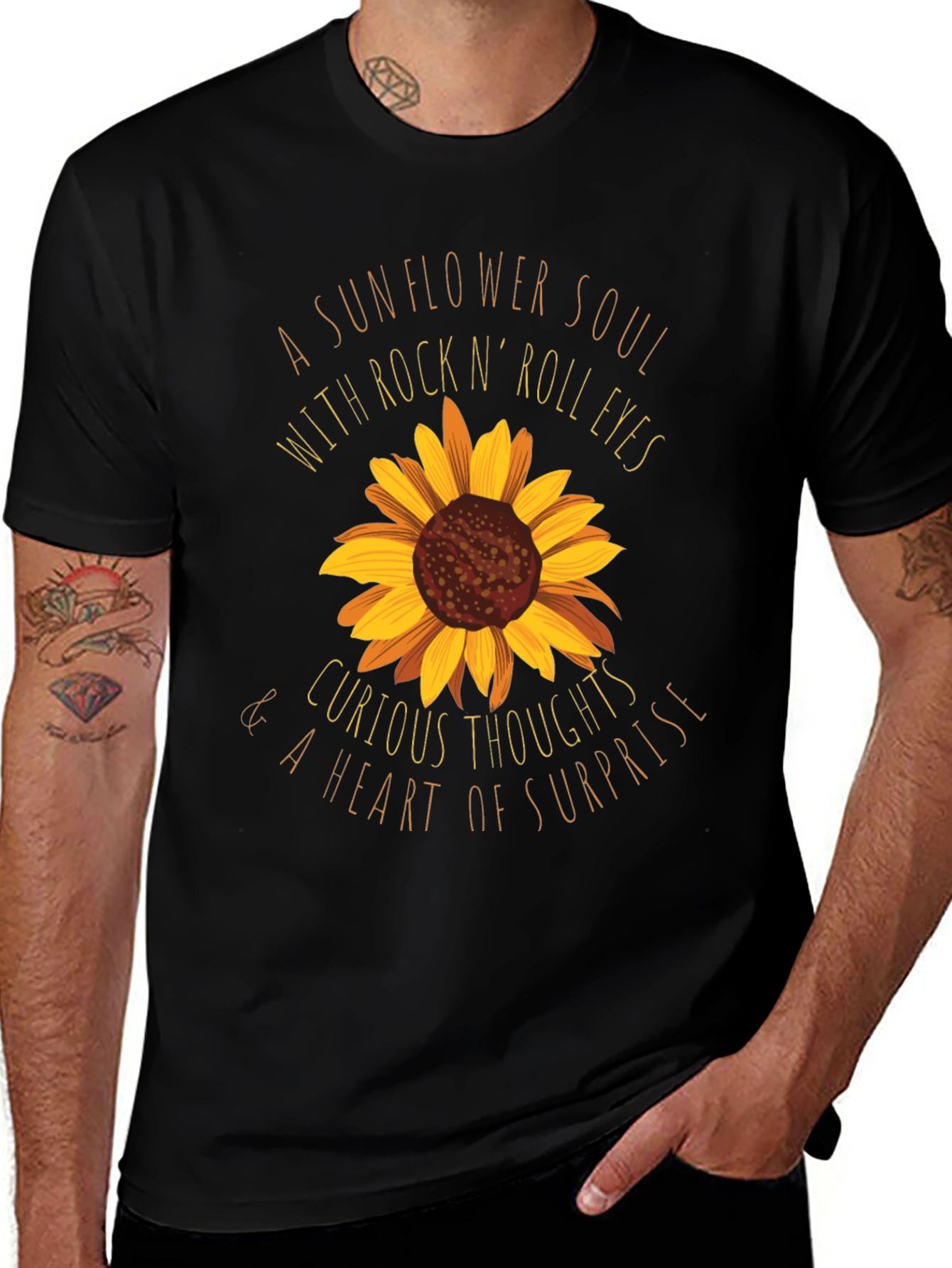 Sunflower Soul Rock n Roll Graphic T-Shirt