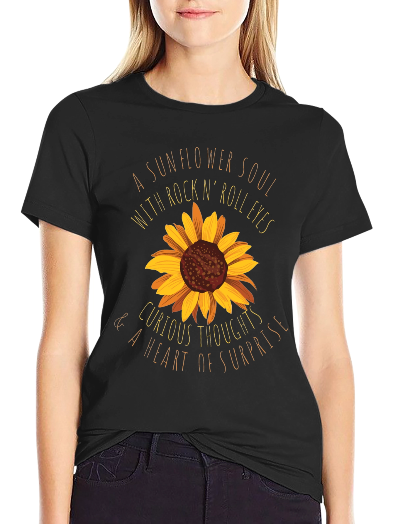 Sunflower Soul Rock n Roll Graphic T-Shirt