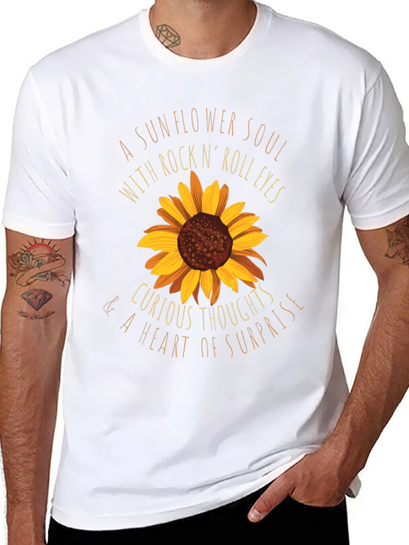 Sunflower Soul Rock n Roll Graphic T-Shirt