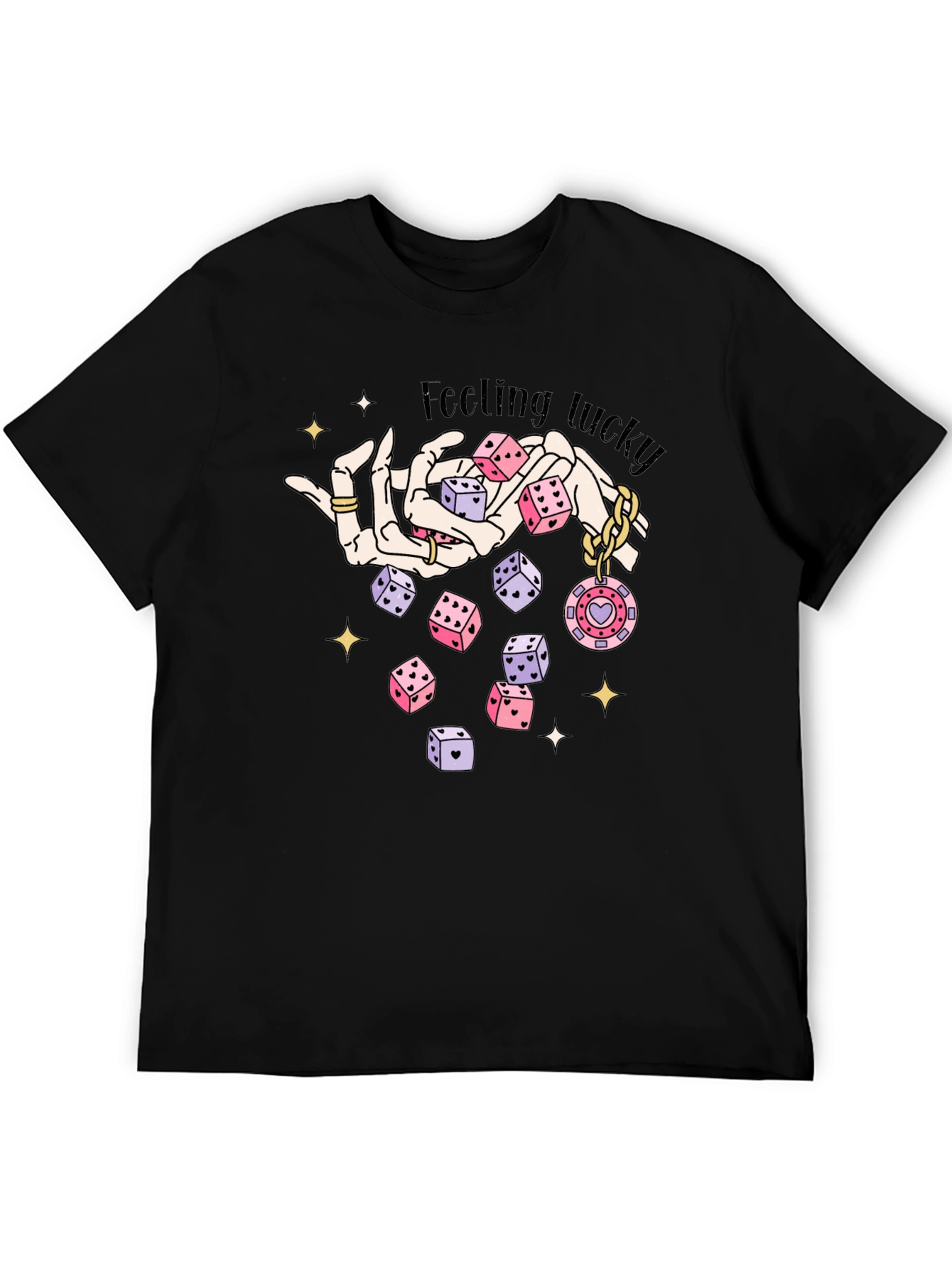 Lucky Dice Graphic Tee - Black Cotton Blend