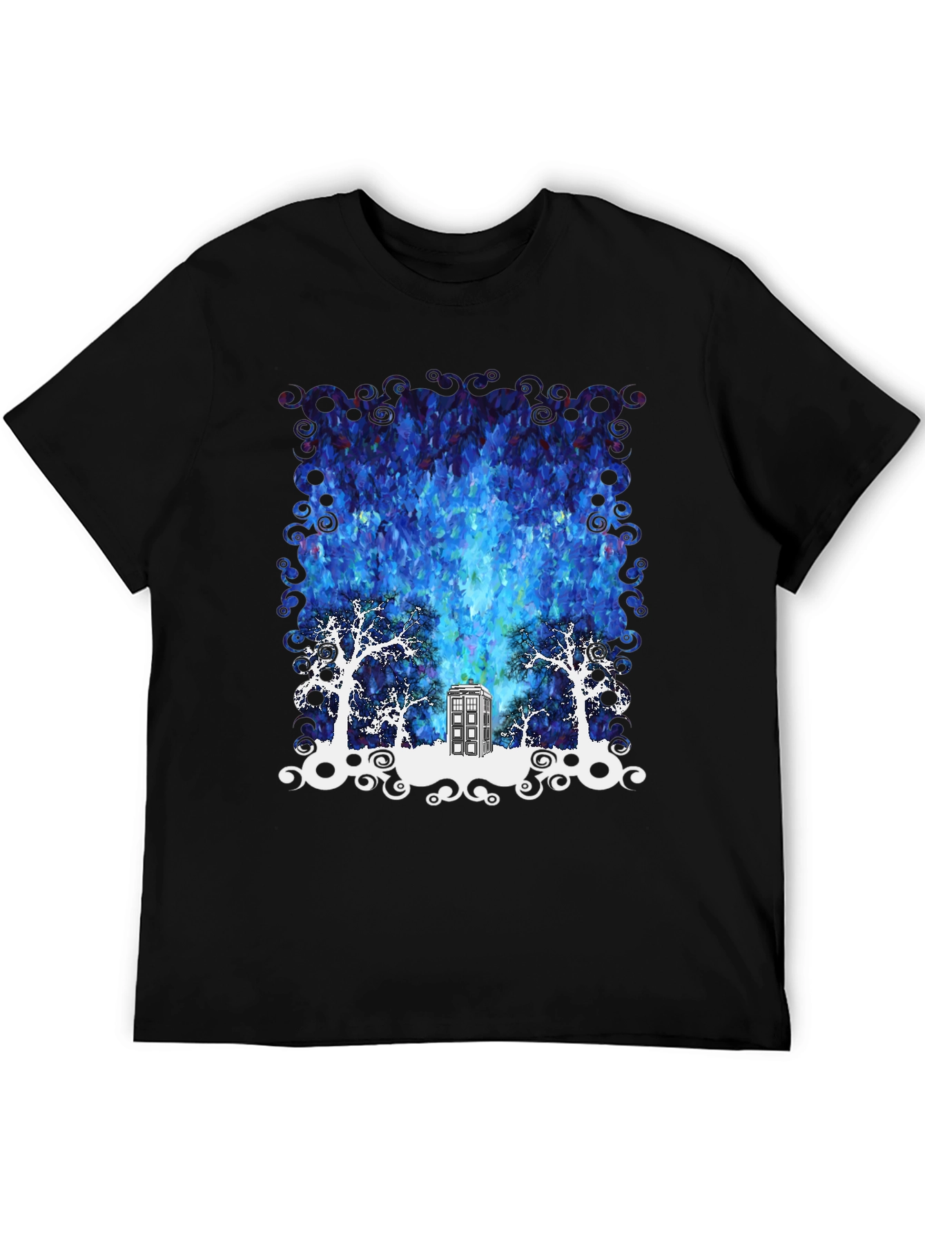 Time Traveler T-Shirt: Tardis in Starry Night