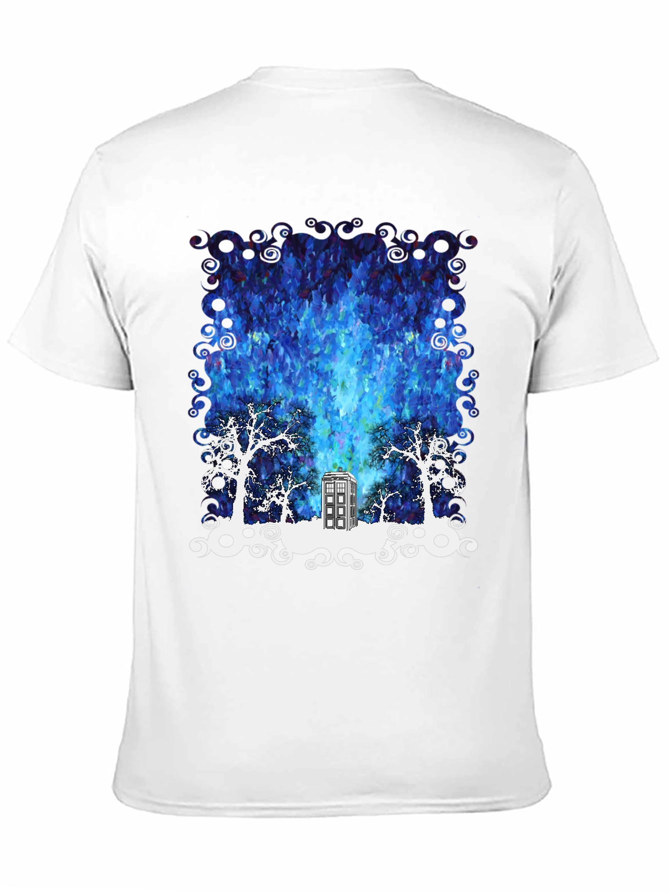 Time Traveler T-Shirt: Tardis in Starry Night