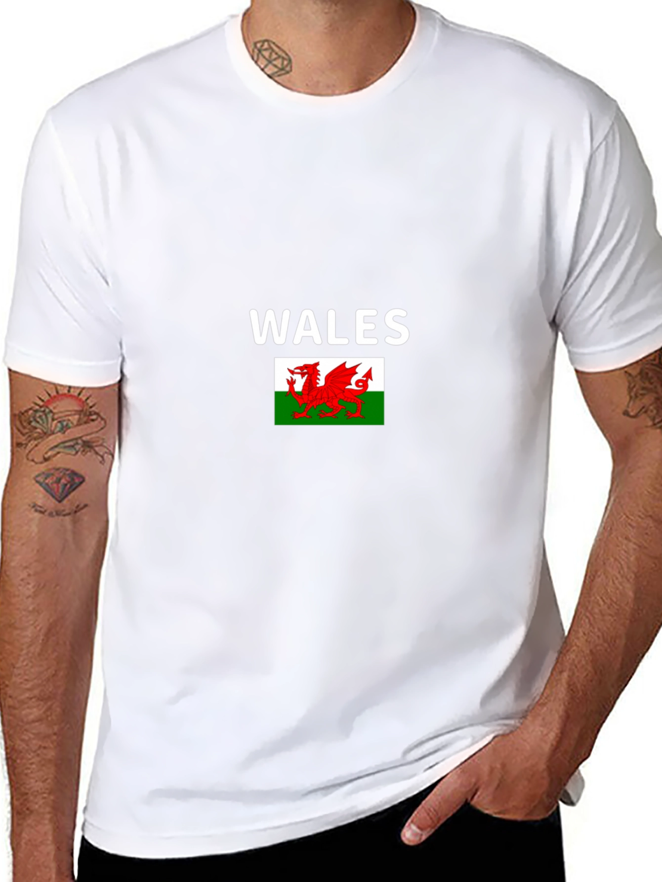 Wales Flag Graphic Black T-Shirt