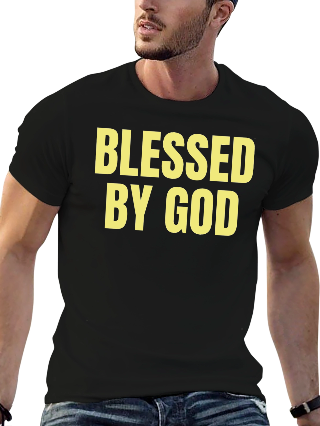 Blessed by God Black Graphic Tee