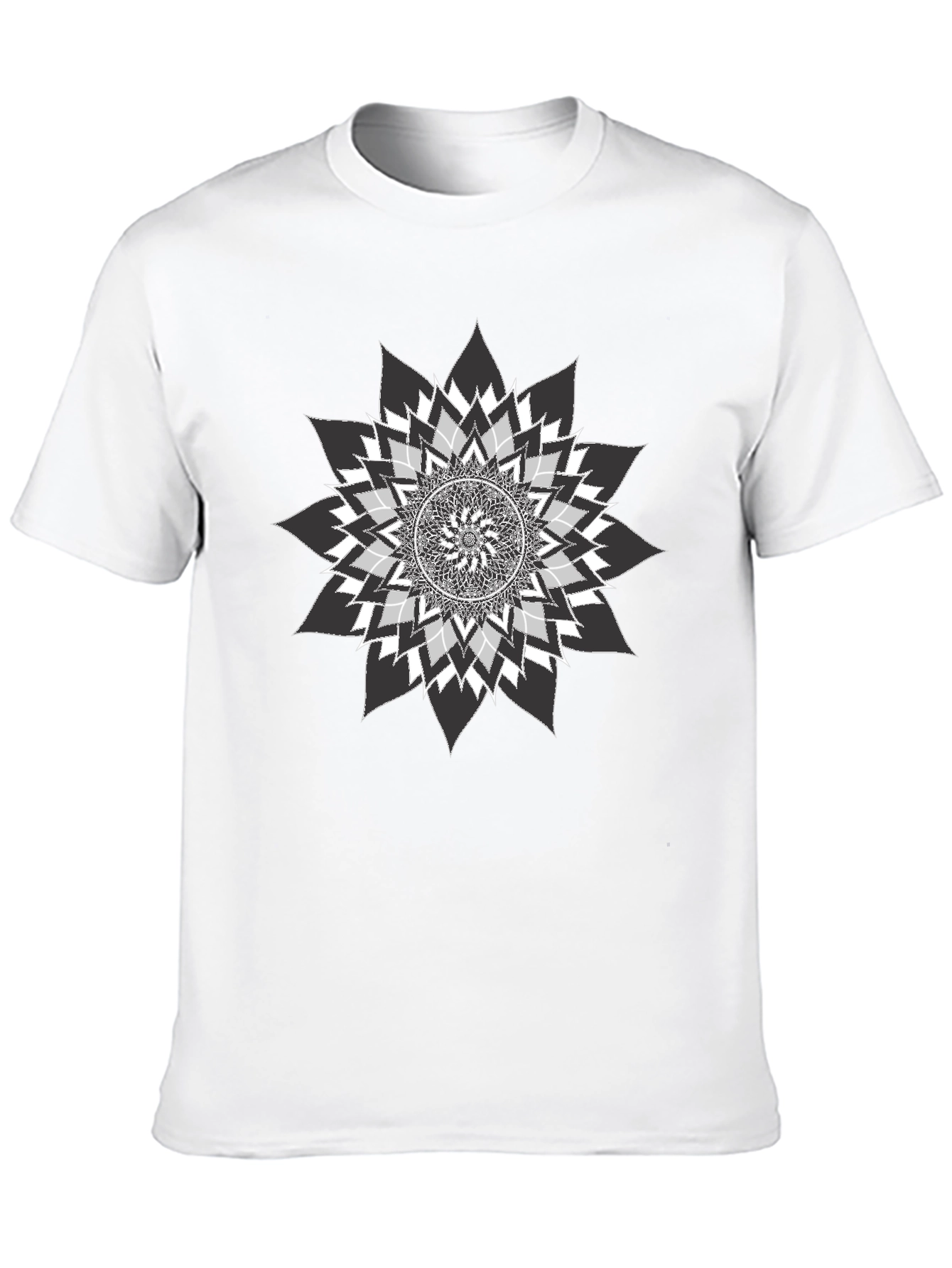 Geometric Mandala Graphic Tee - Stylish Black T-Shirt